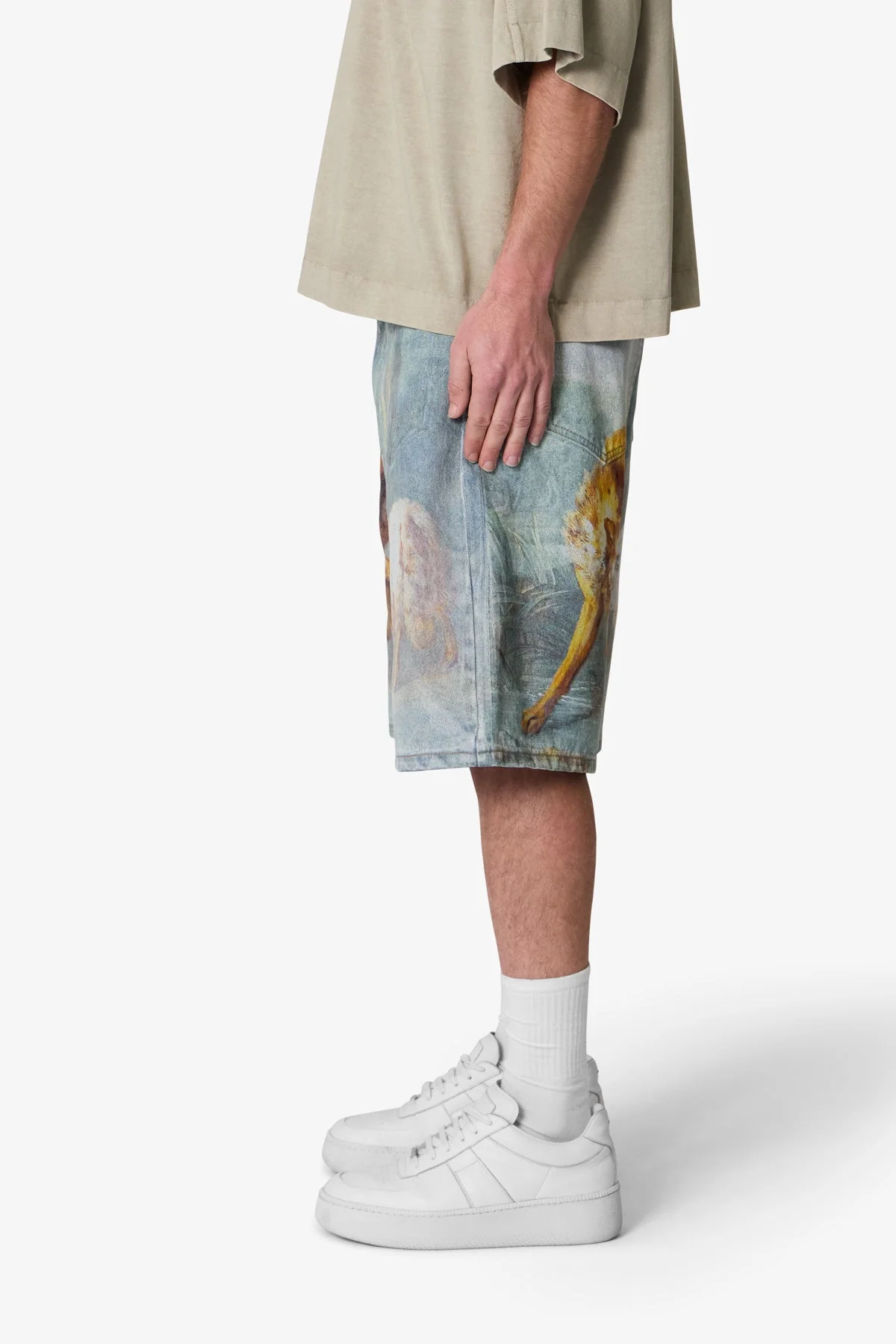 Sheep Hounded Denim Shorts - Multi - Image 4