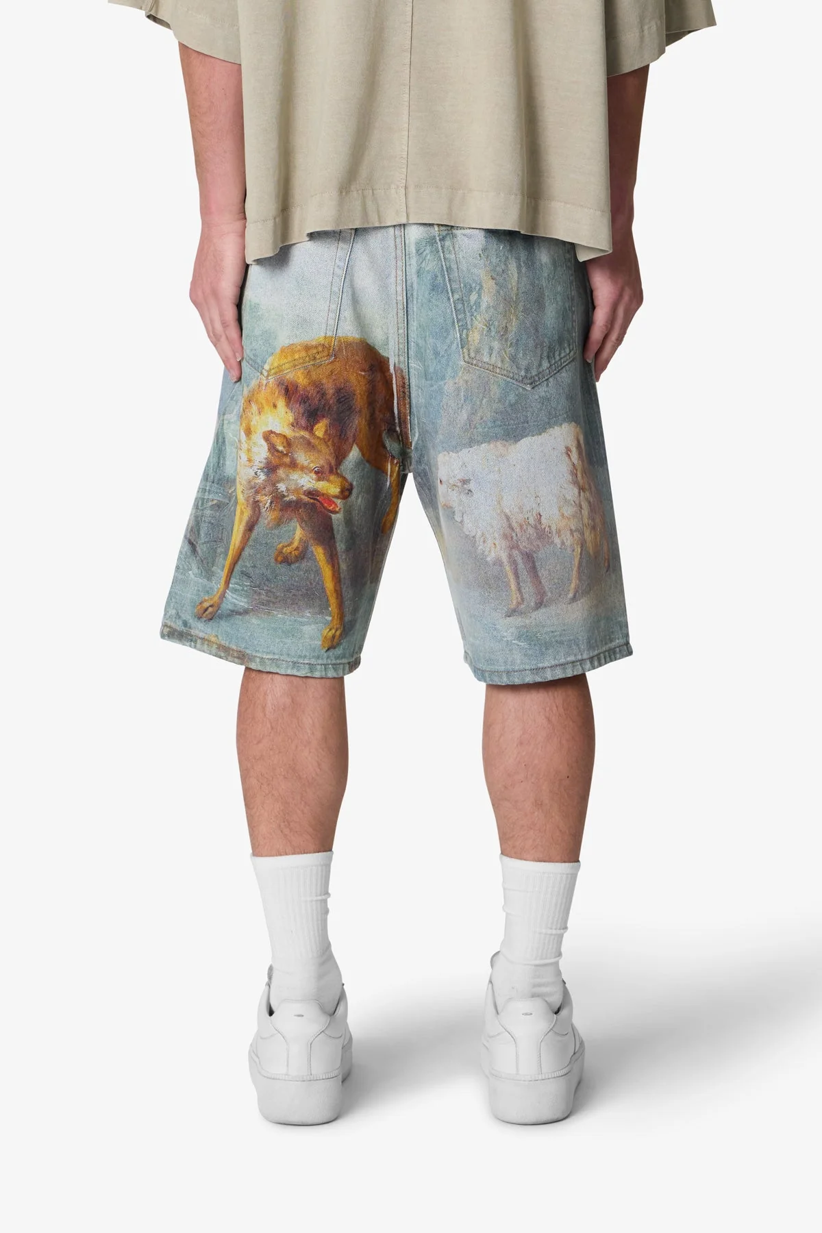 Sheep Hounded Denim Shorts - Multi - Image 5