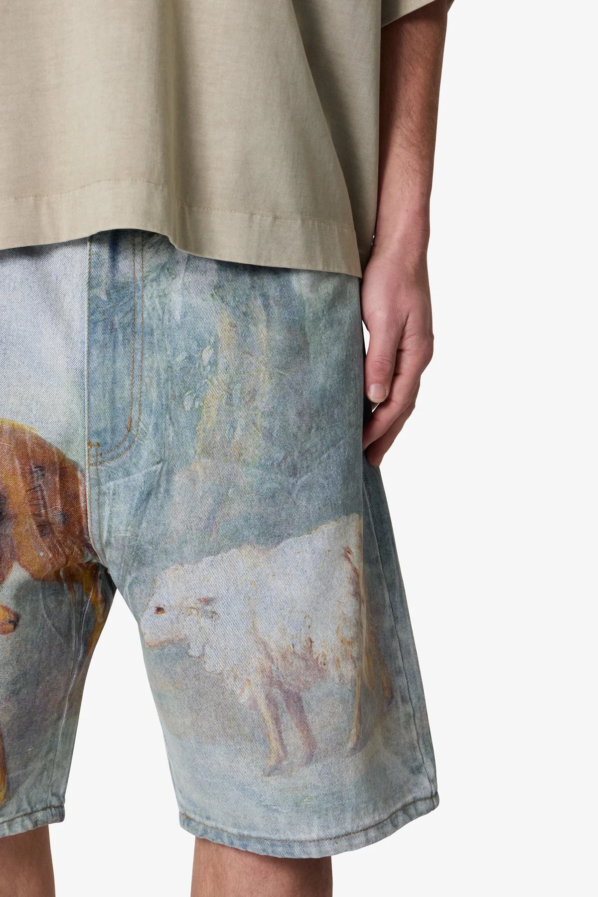 Sheep Hounded Denim Shorts - Multi - Image 7