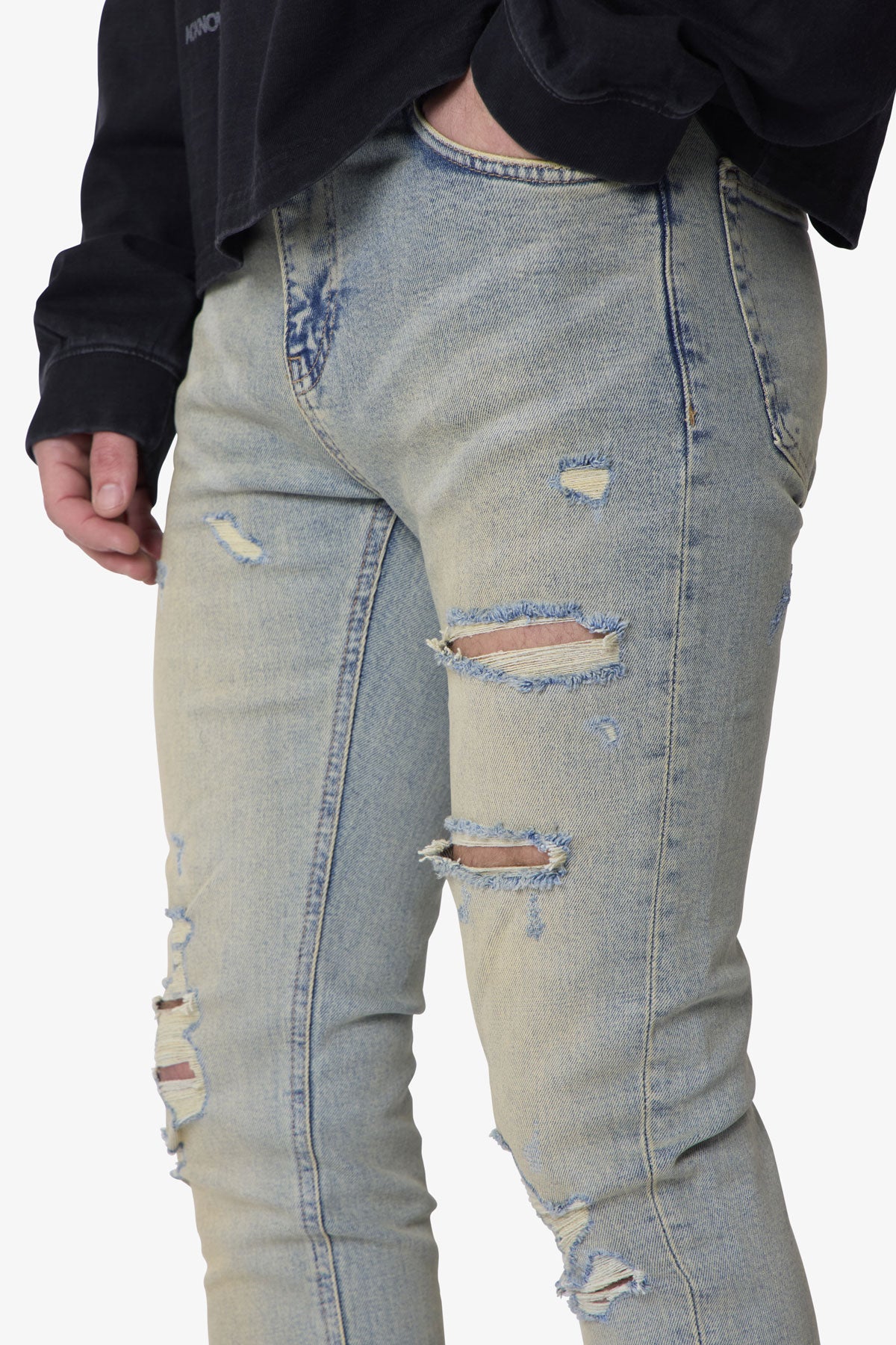 Shredded Skinny Denim - Blue - Image 7