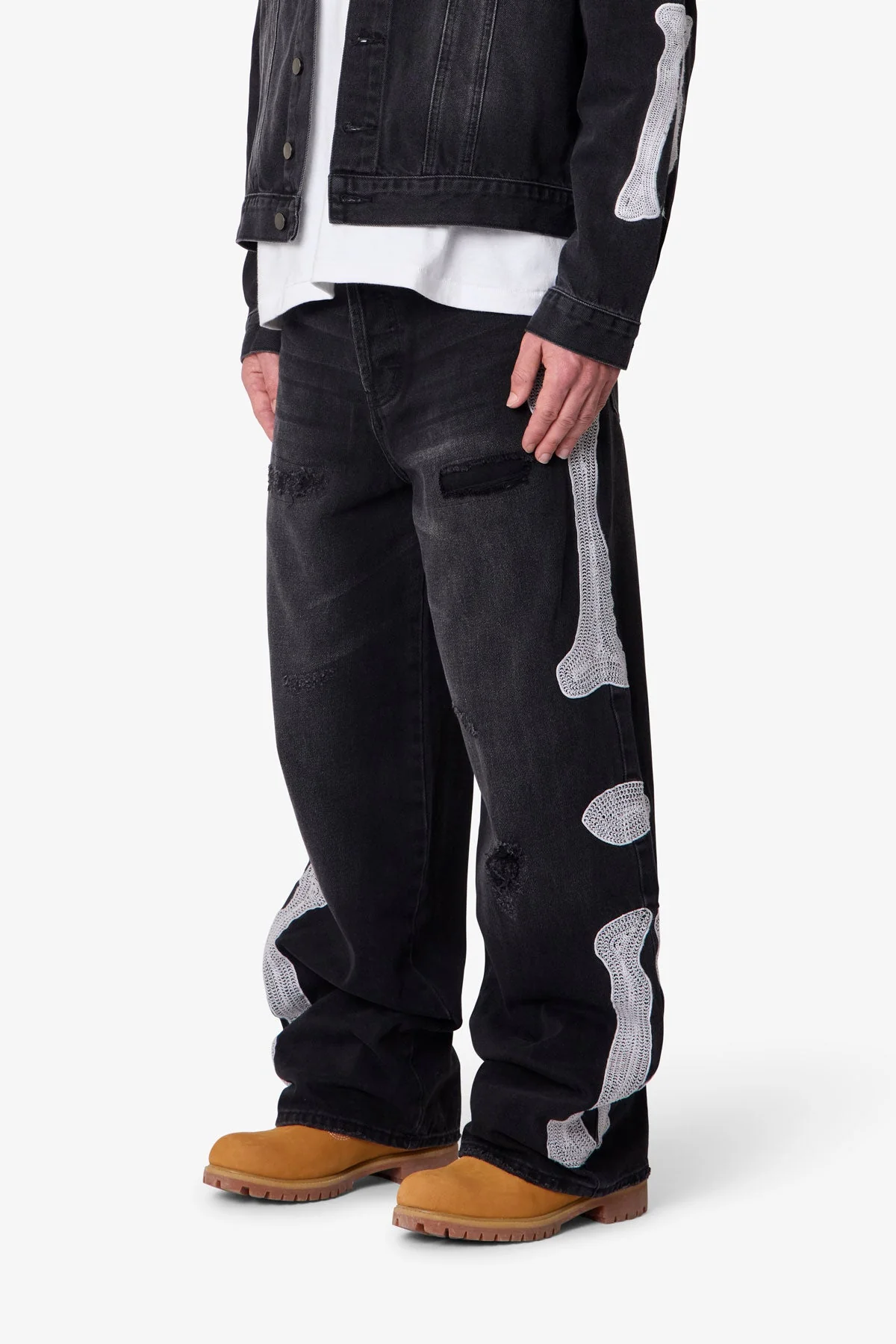 Skeleton Ultra Baggy Denim - Washed Black - Image 3