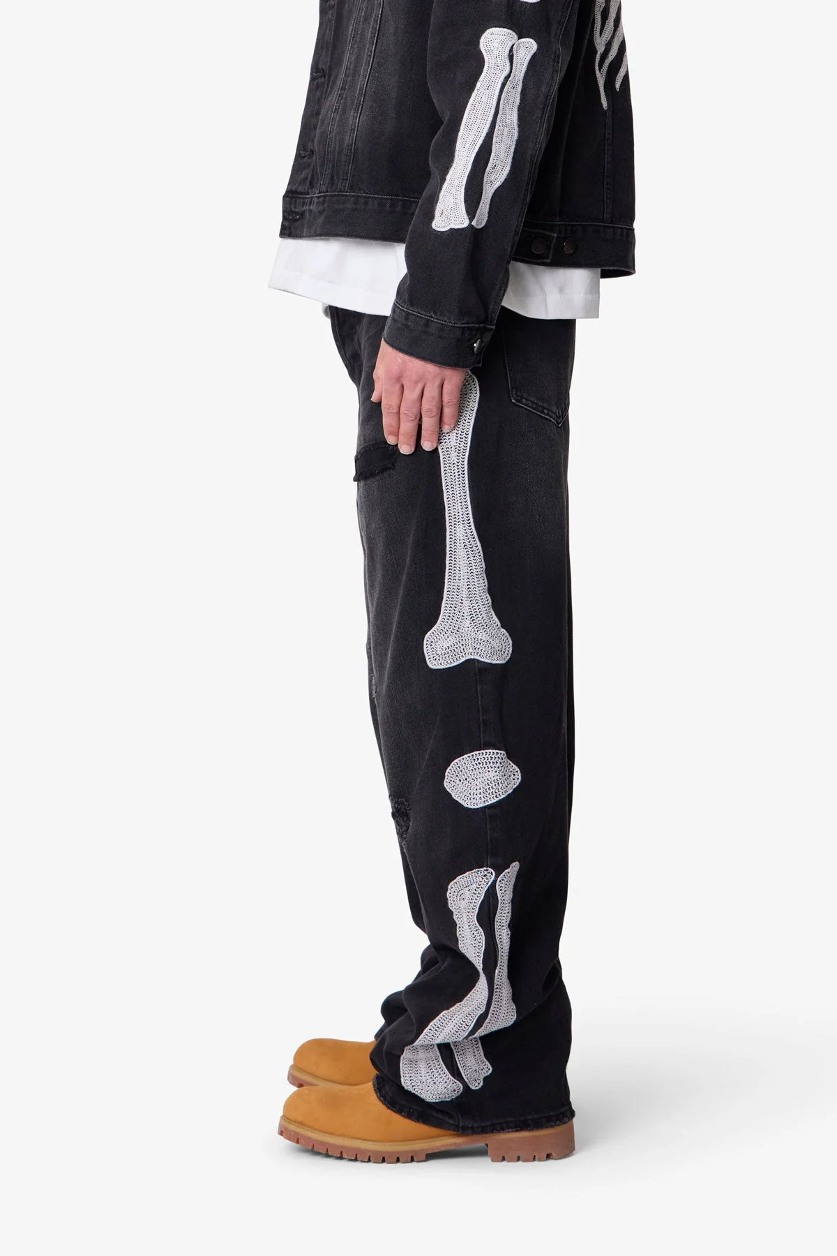 Skeleton Ultra Baggy Denim - Washed Black - Image 4