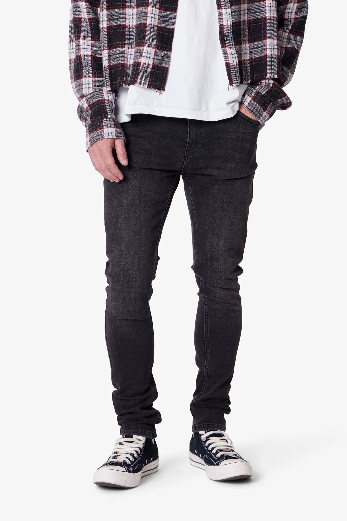 Skinny Denim - Stone Wash Black - Image 6