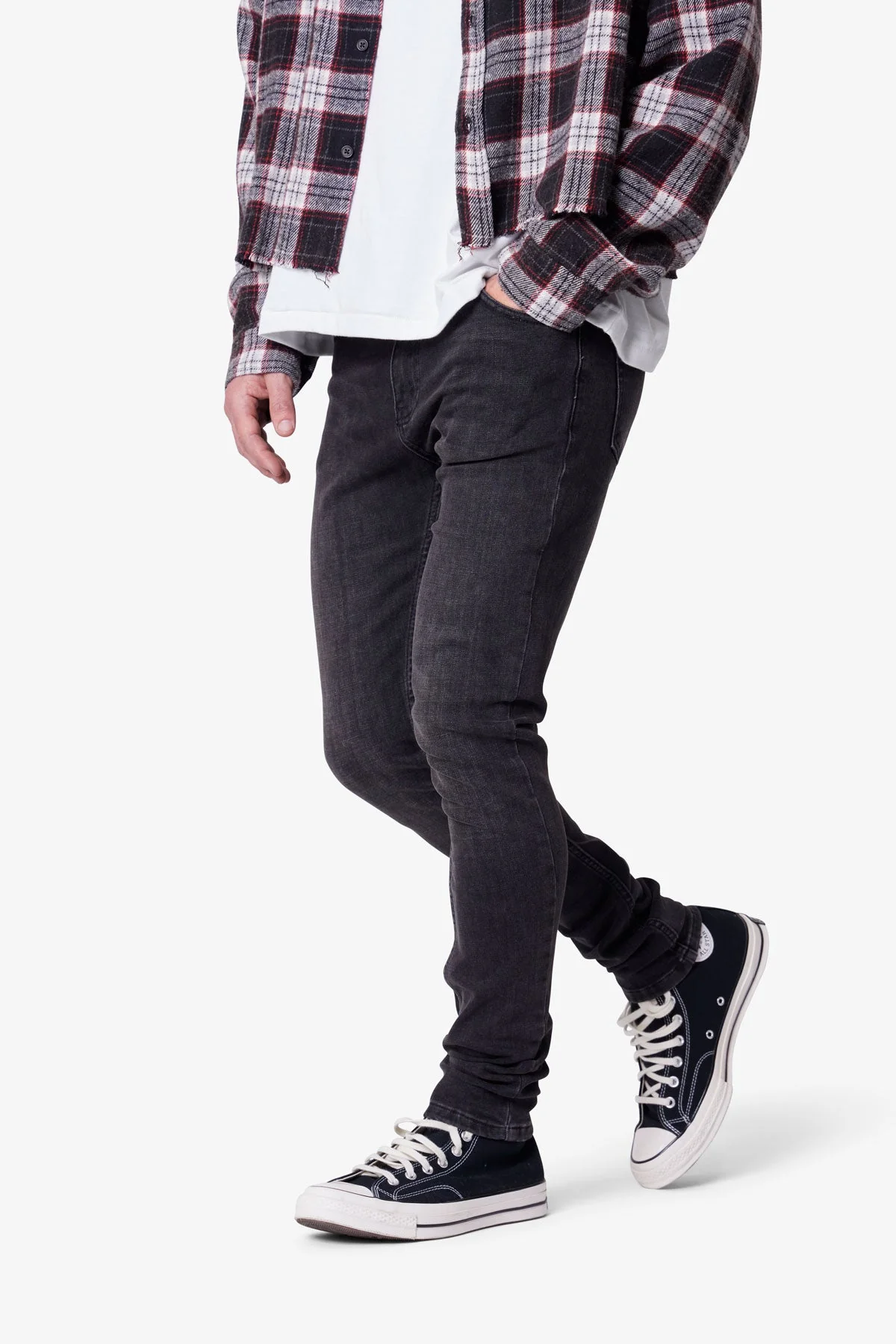 Skinny Denim - Stone Wash Black - Image 7