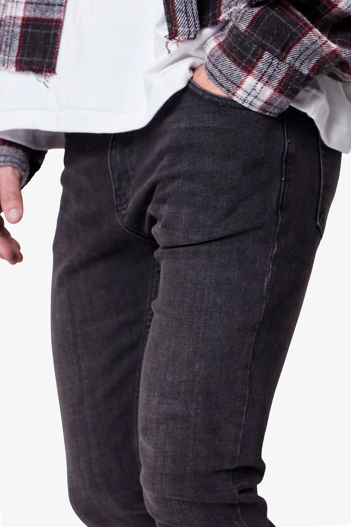Skinny Denim - Stone Wash Black - Image 8