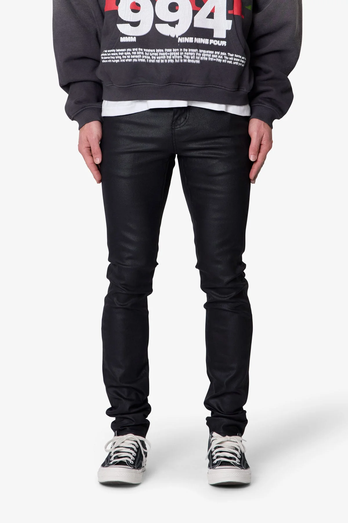 Skinny Waxed Denim - Black - Image 2