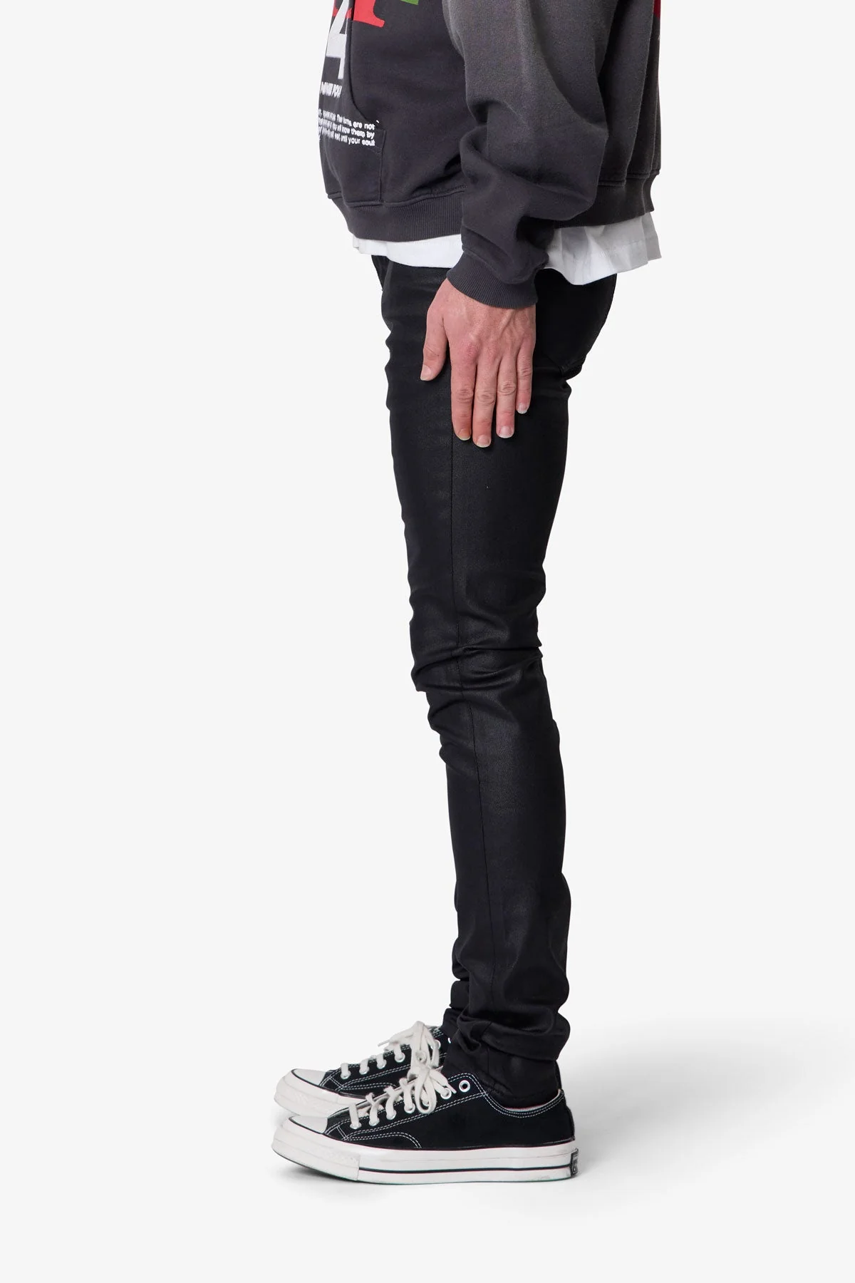 Skinny Waxed Denim - Black - Image 4