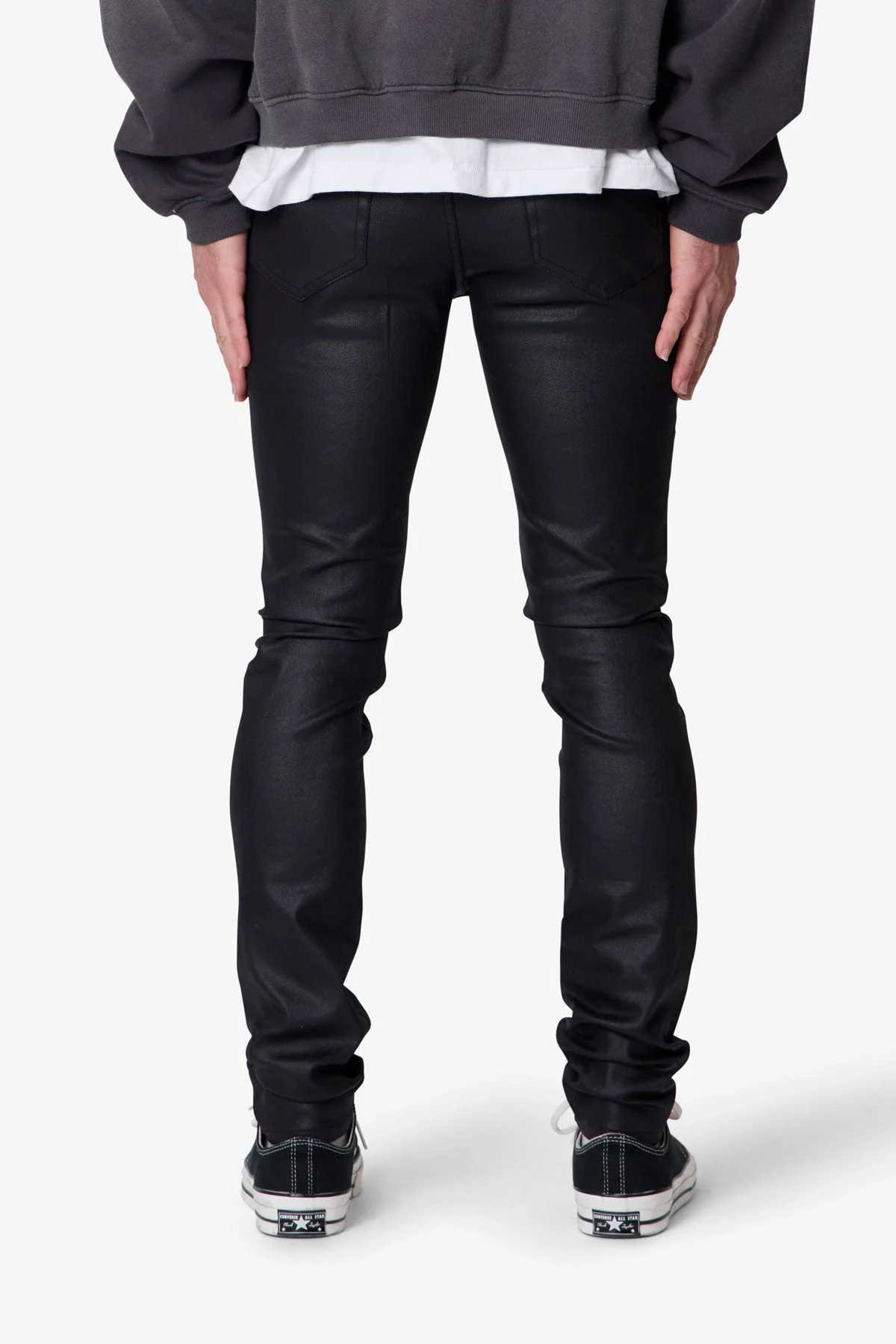 Skinny Waxed Denim - Black - Image 5
