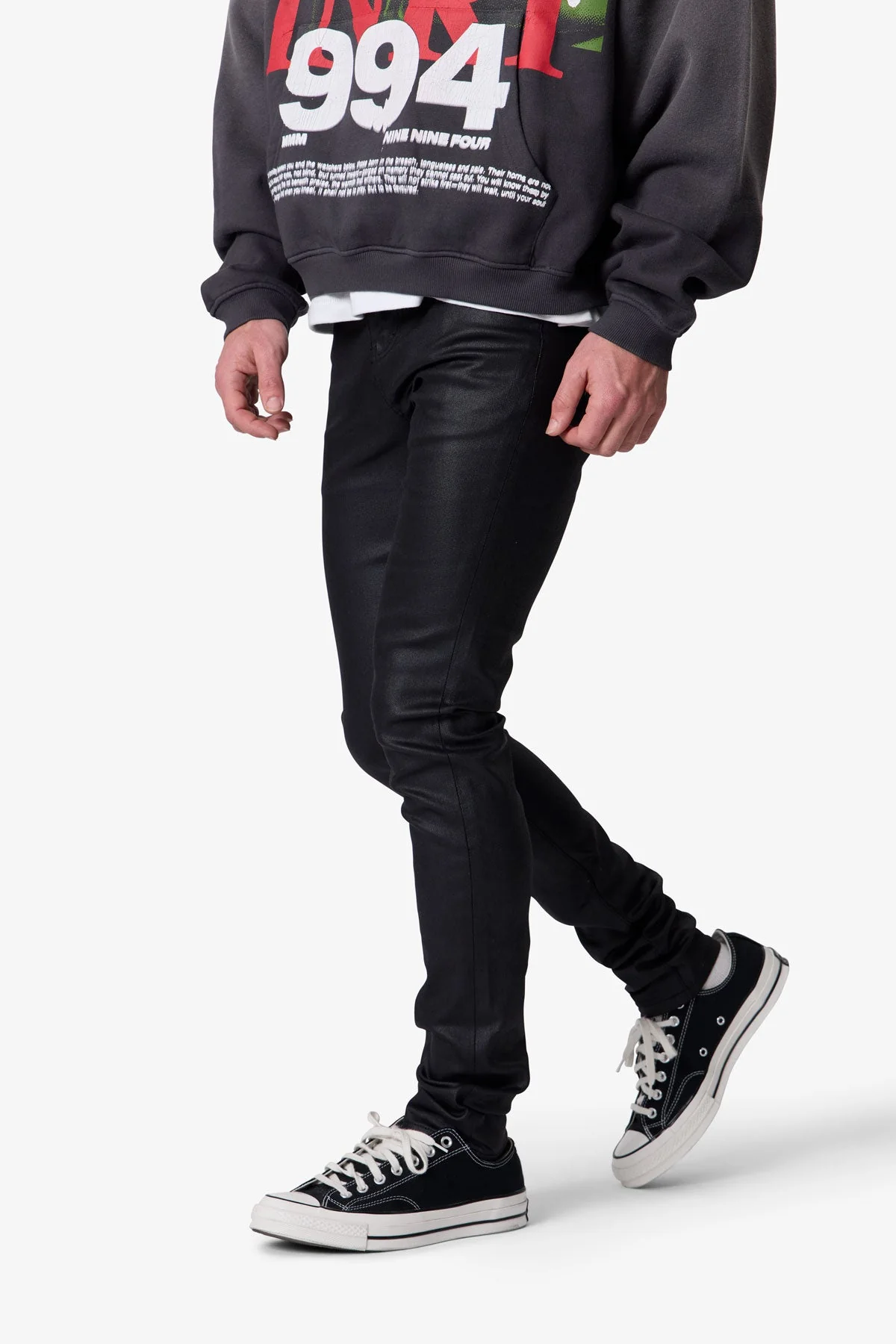 Skinny Waxed Denim - Black - Image 7