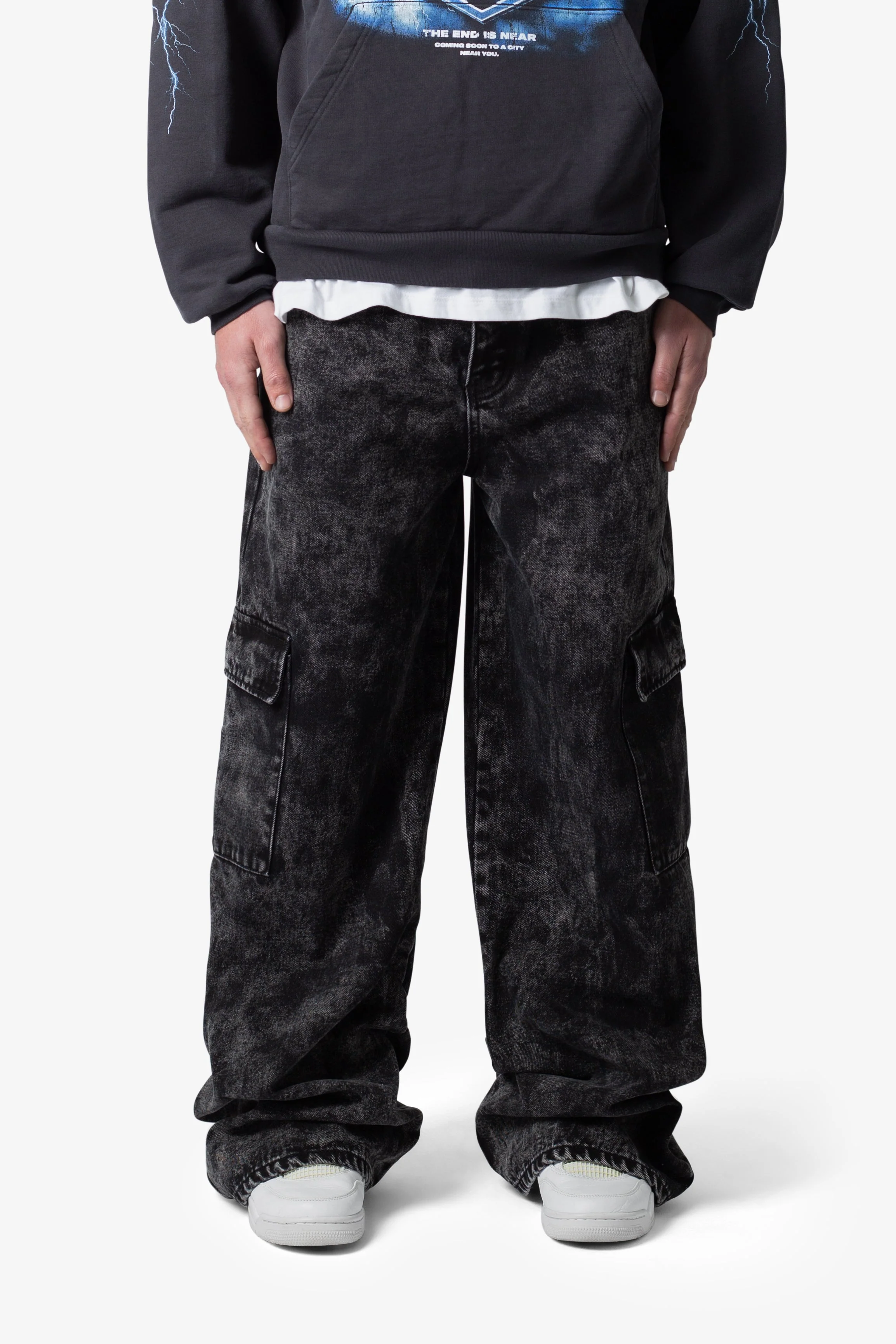 Void Baggy Cargo Denim - Washed Black - Image 2