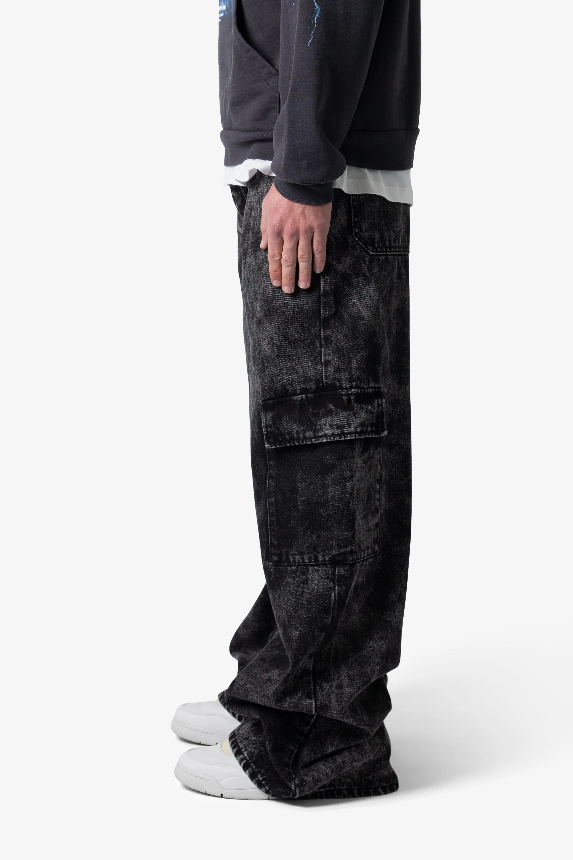 Void Baggy Cargo Denim - Washed Black - Image 5
