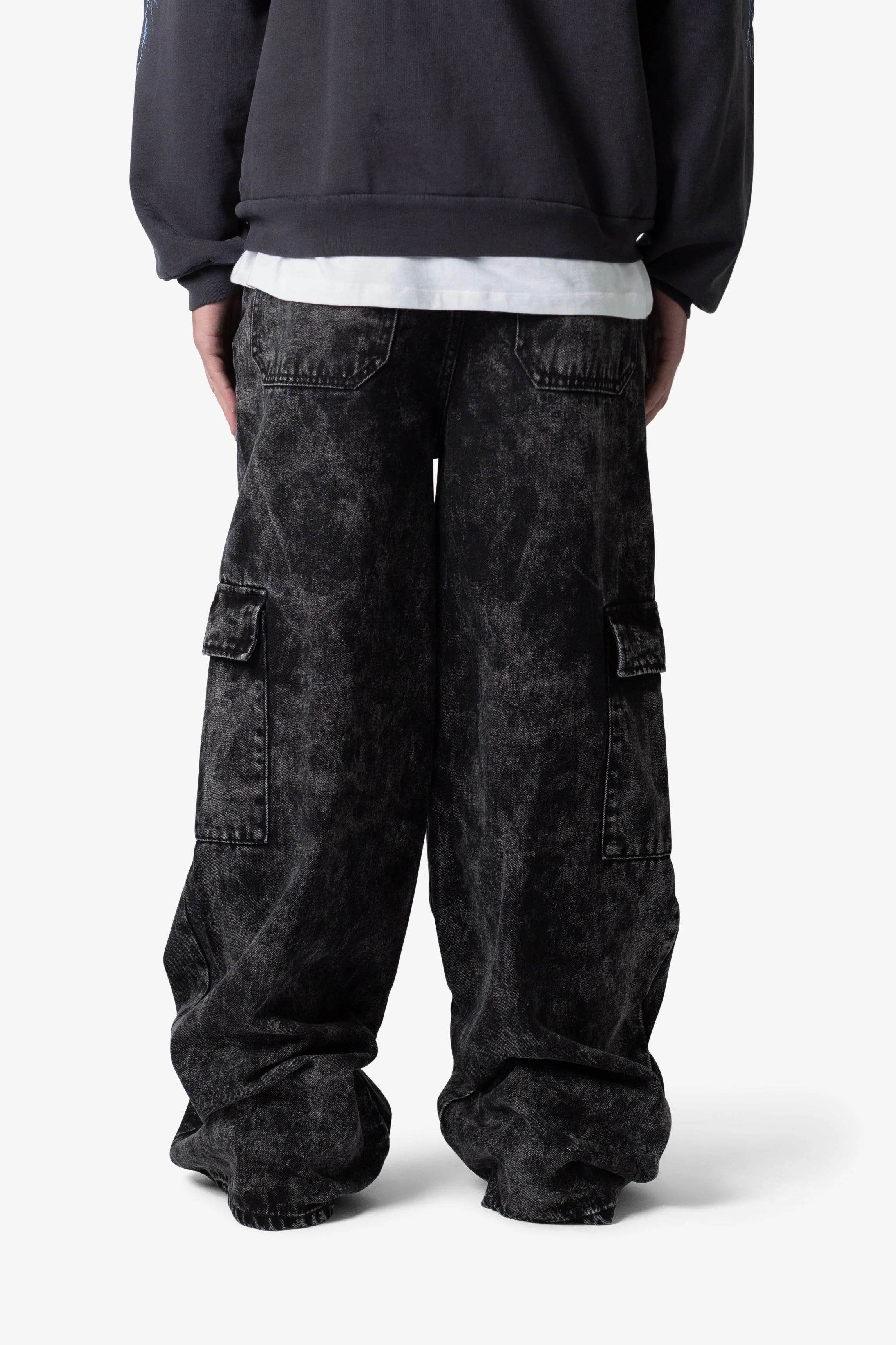 Void Baggy Cargo Denim - Washed Black - Image 6