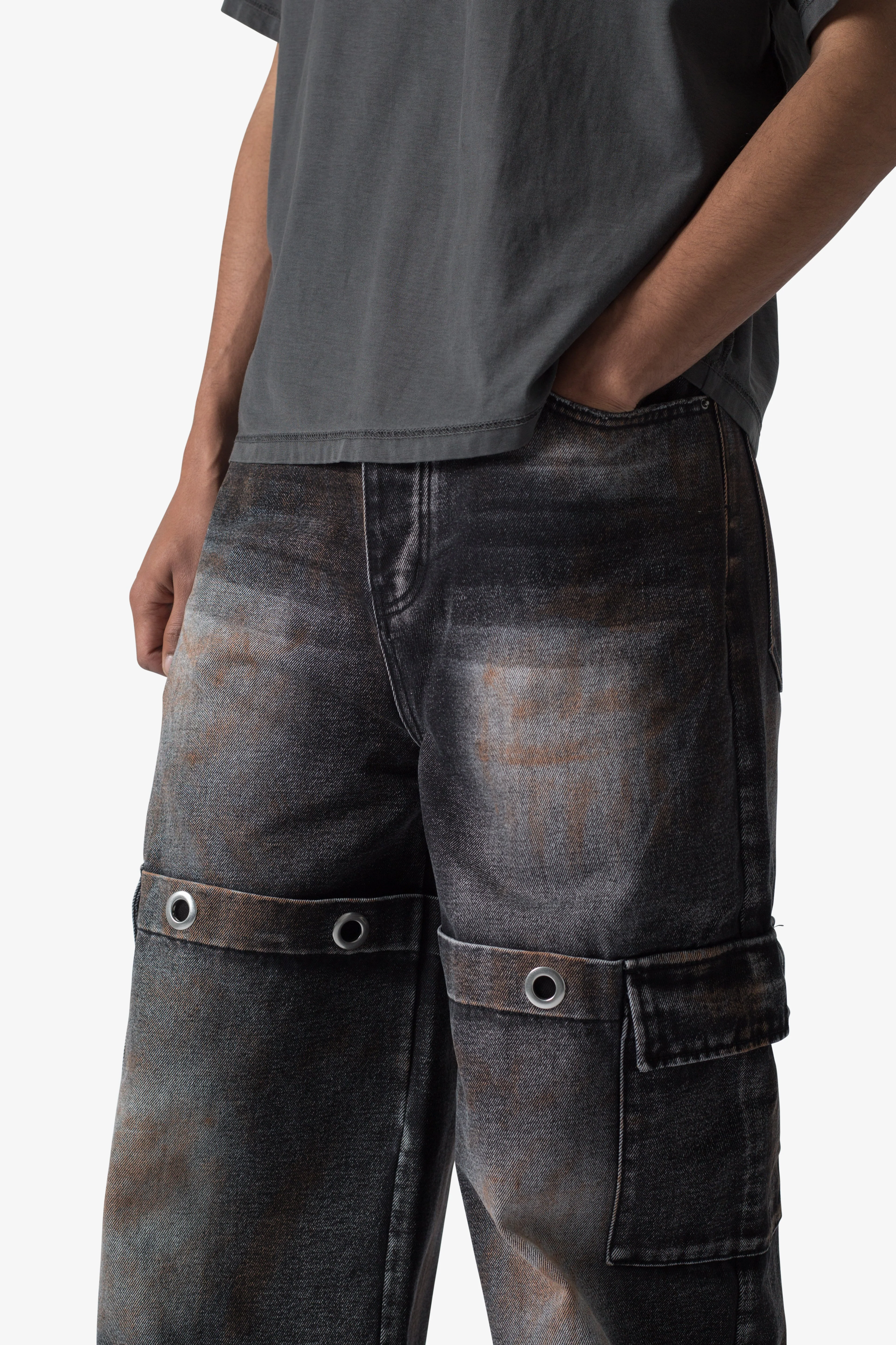Void Baggy Ring Denim - Washed Black - Image 8