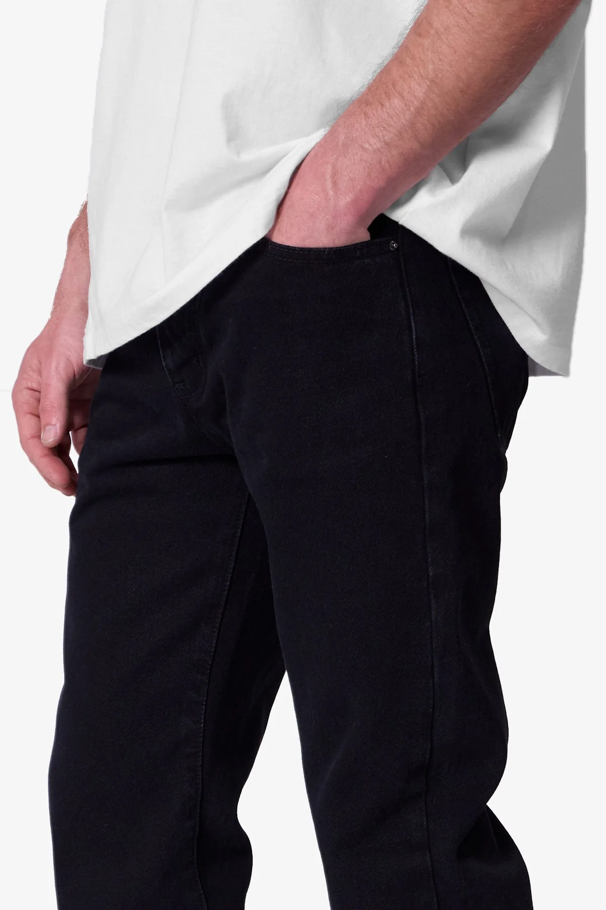 Raw Straight Denim - Rinsed Black - Image 7