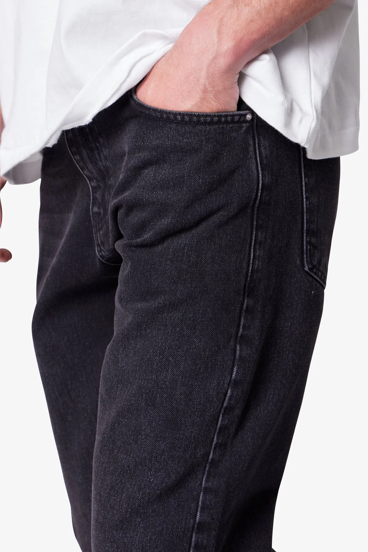 Straight Denim - Stone Wash Black - Image 7