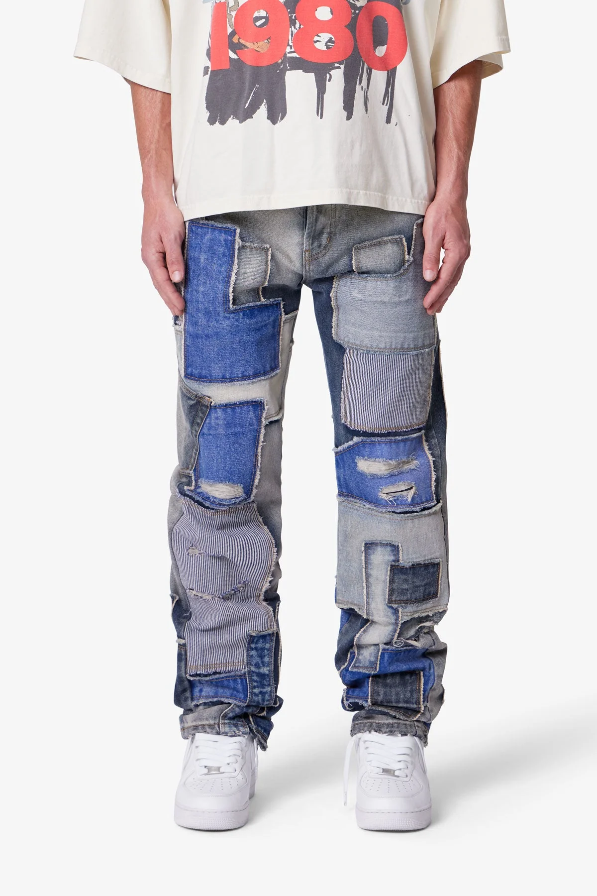 Straight Patchwork Denim - Multi - Image 2