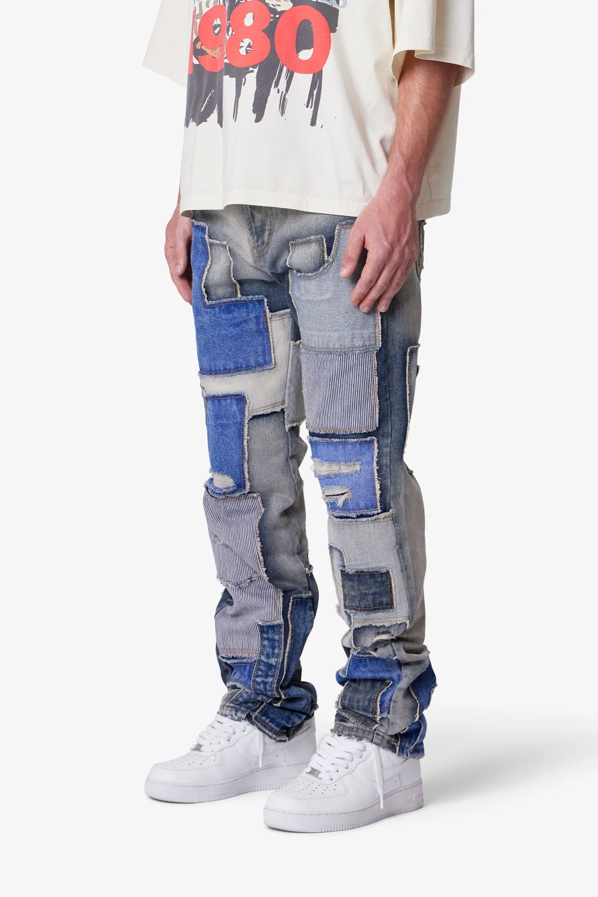Straight Patchwork Denim - Multi - Image 3