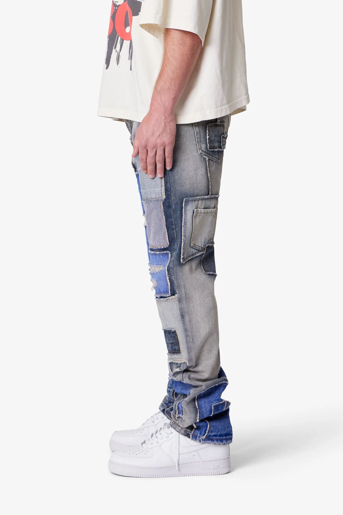 Straight Patchwork Denim - Multi - Image 4