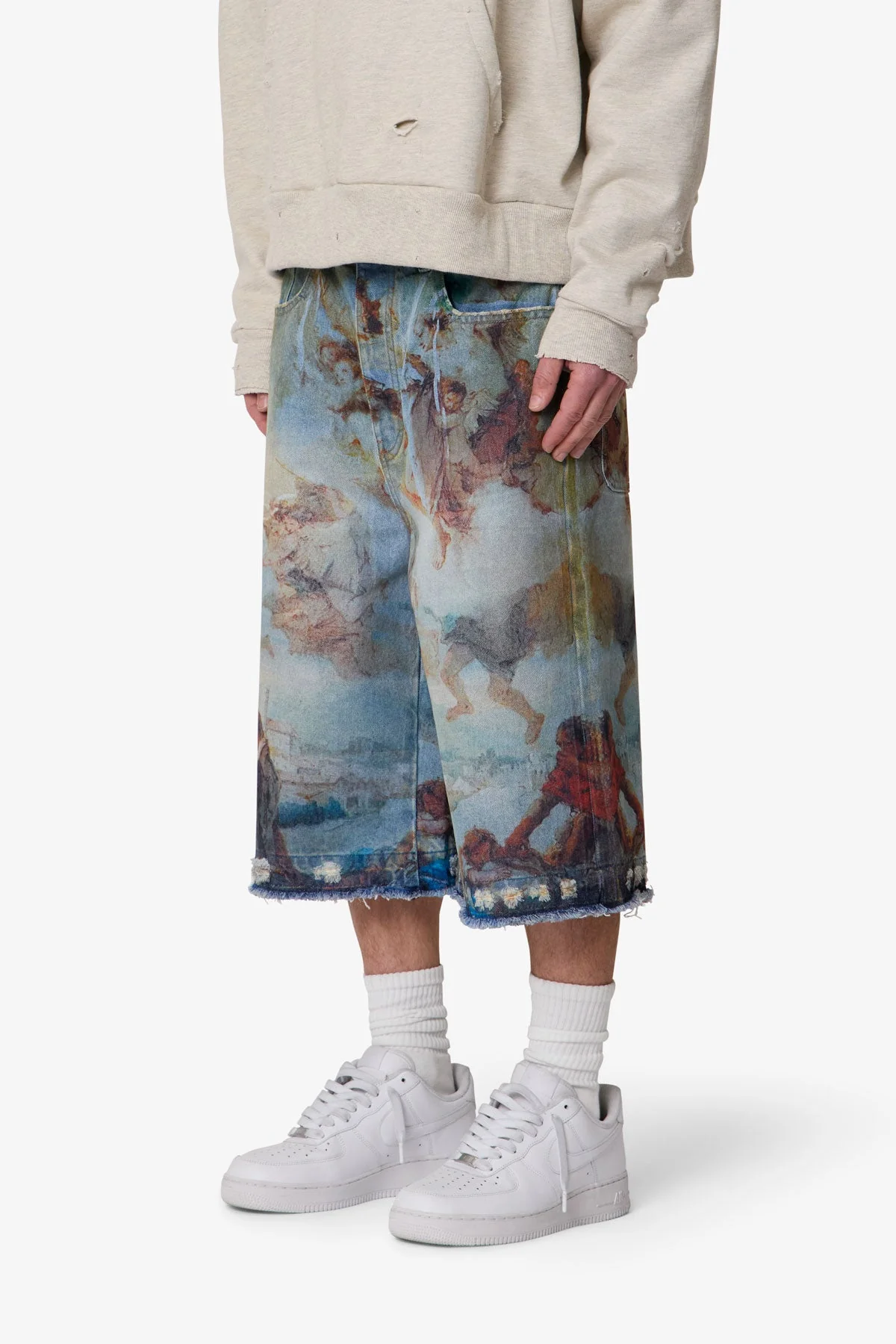 Ultra Baggy Angel Denim Shorts - Multi - Image 3
