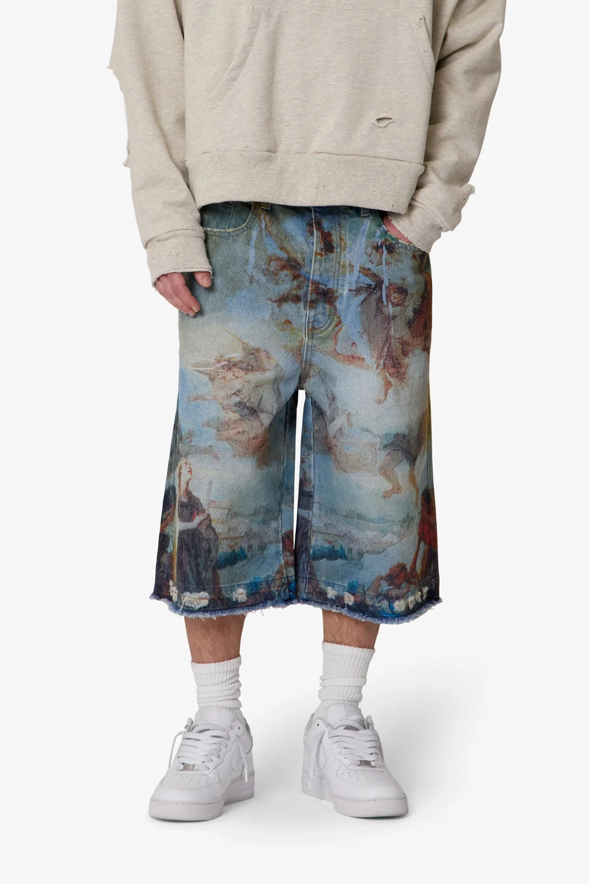 Ultra Baggy Angel Denim Shorts - Multi - Image 6