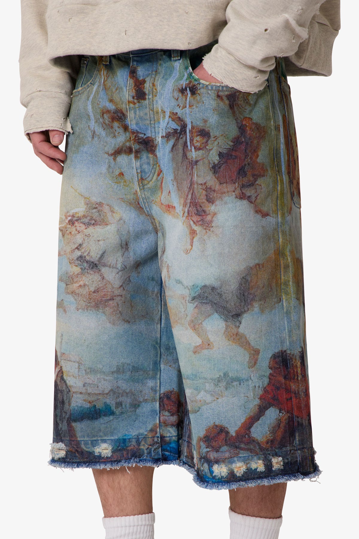 Ultra Baggy Angel Denim Shorts - Multi - Image 7