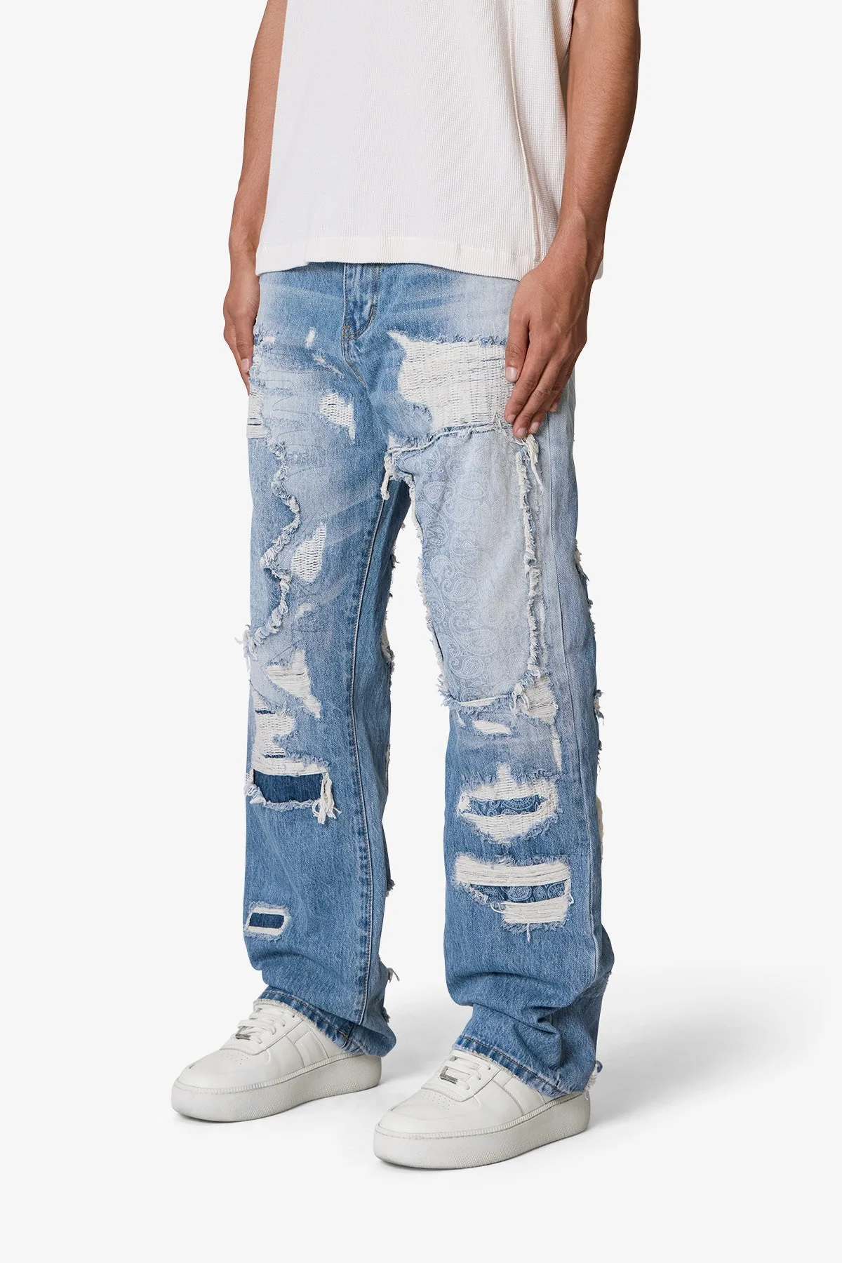 Ultra Baggy Better Repaired Denim - Light Blue - Image 3