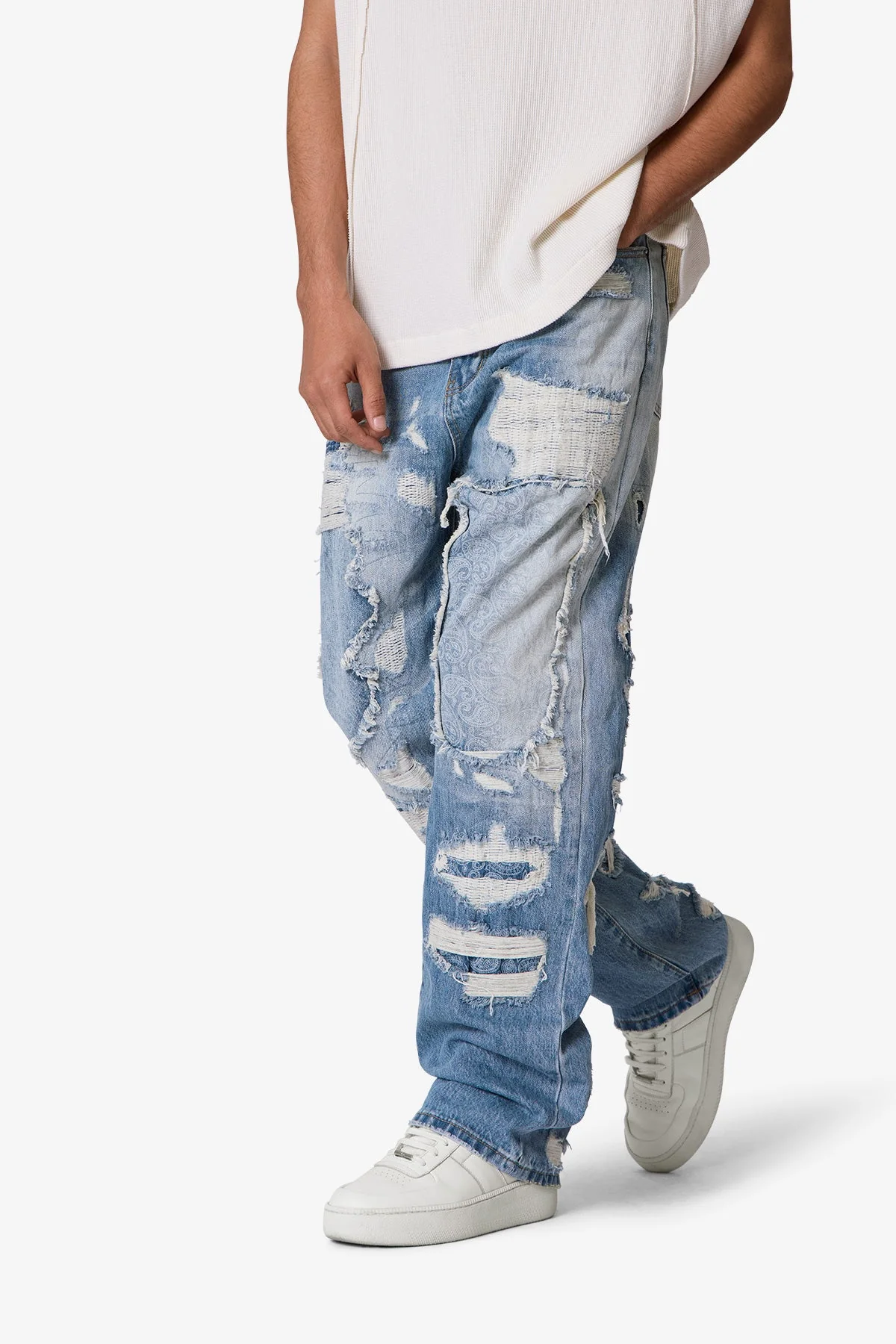 Ultra Baggy Better Repaired Denim - Light Blue - Image 6