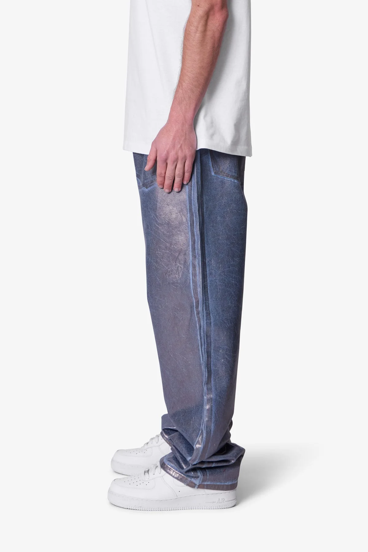 Ultra Baggy Chrome Sprayed Denim - Blue/Silver - Image 4