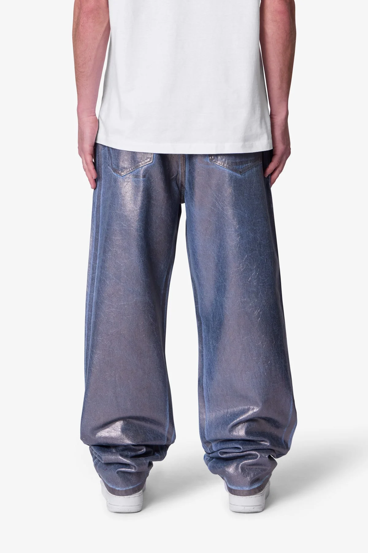 Ultra Baggy Chrome Sprayed Denim - Blue/Silver - Image 5