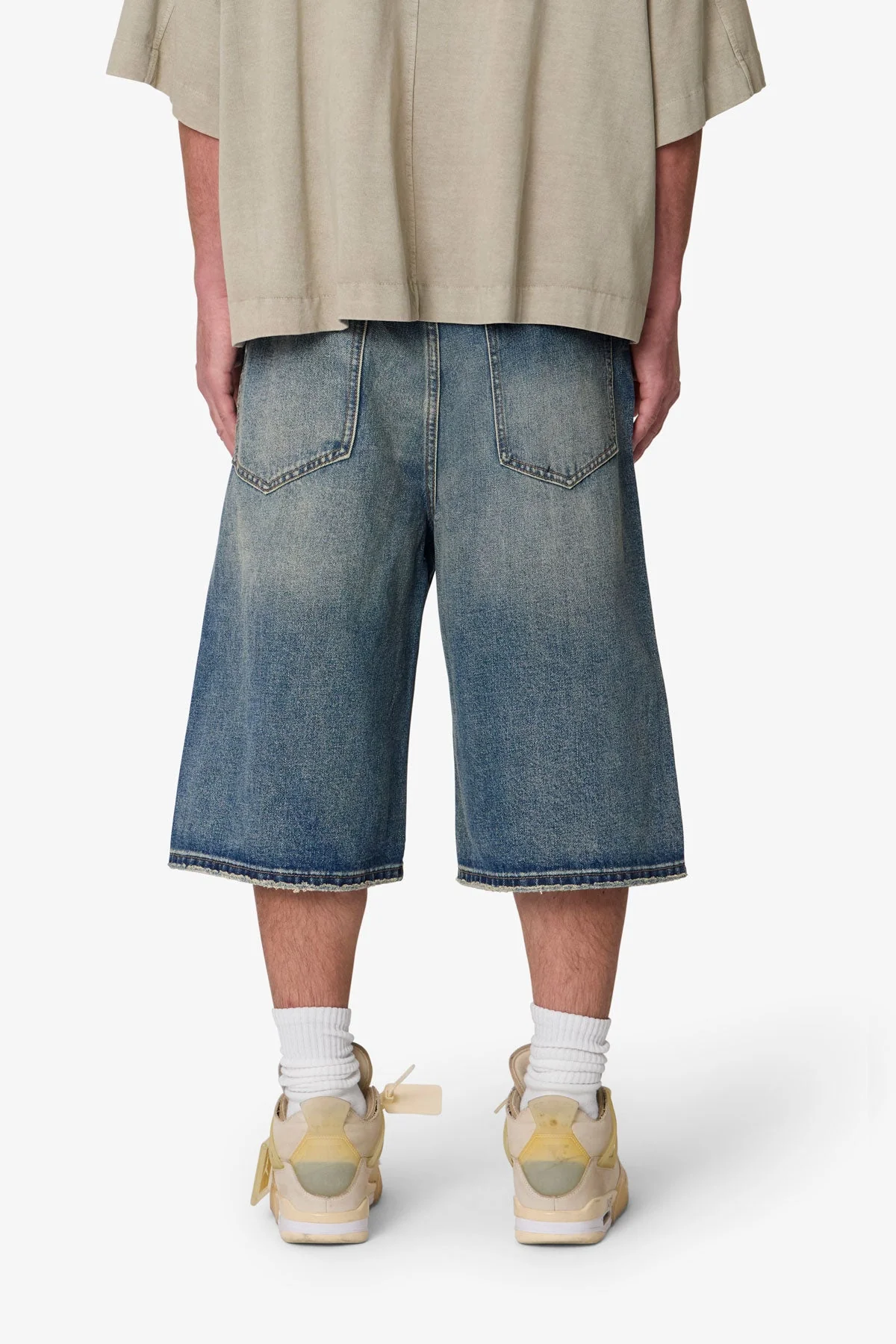Ultra Baggy Crystal Denim Shorts - Blue - Image 5