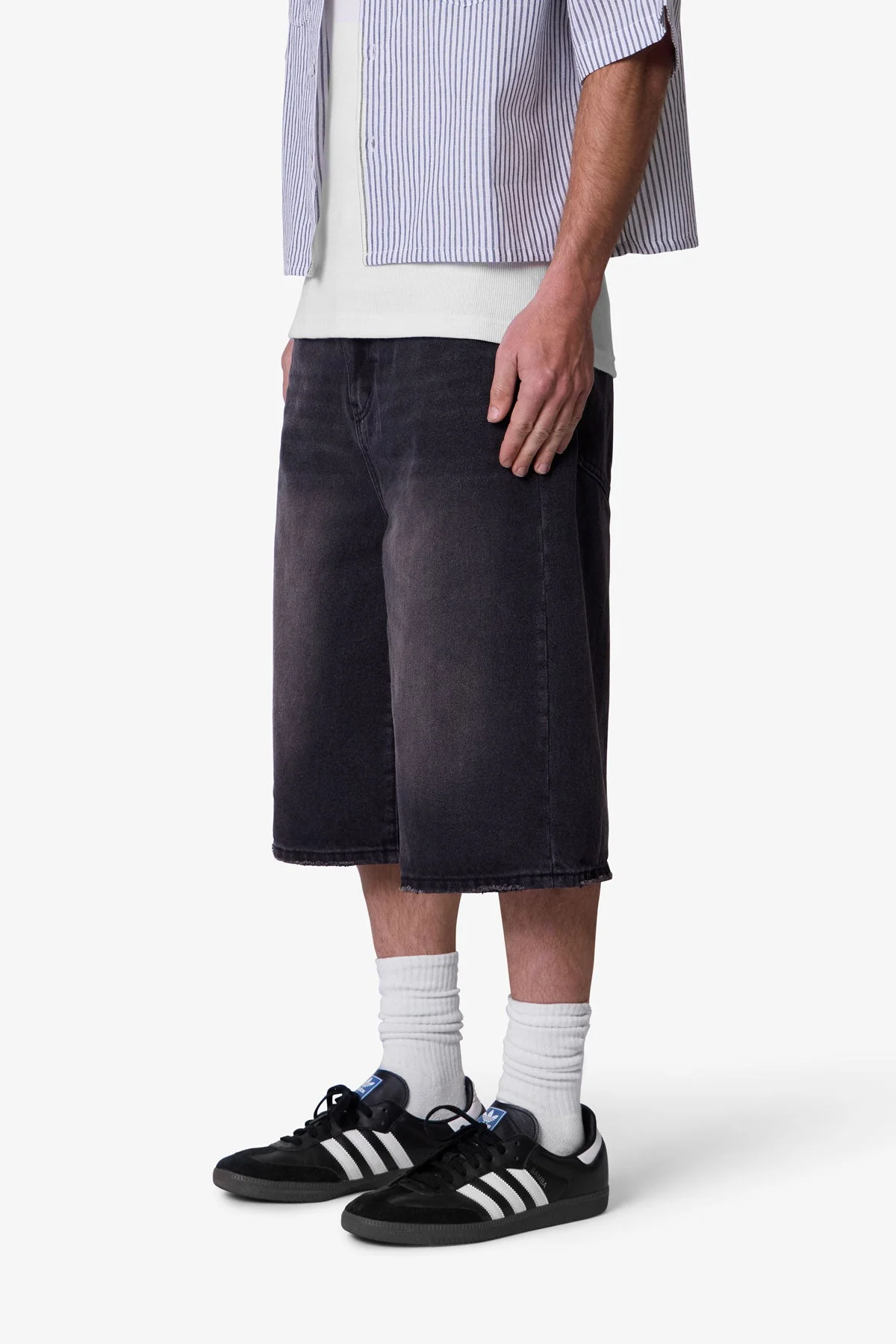 Ultra Baggy Denim Shorts - Black - Image 3