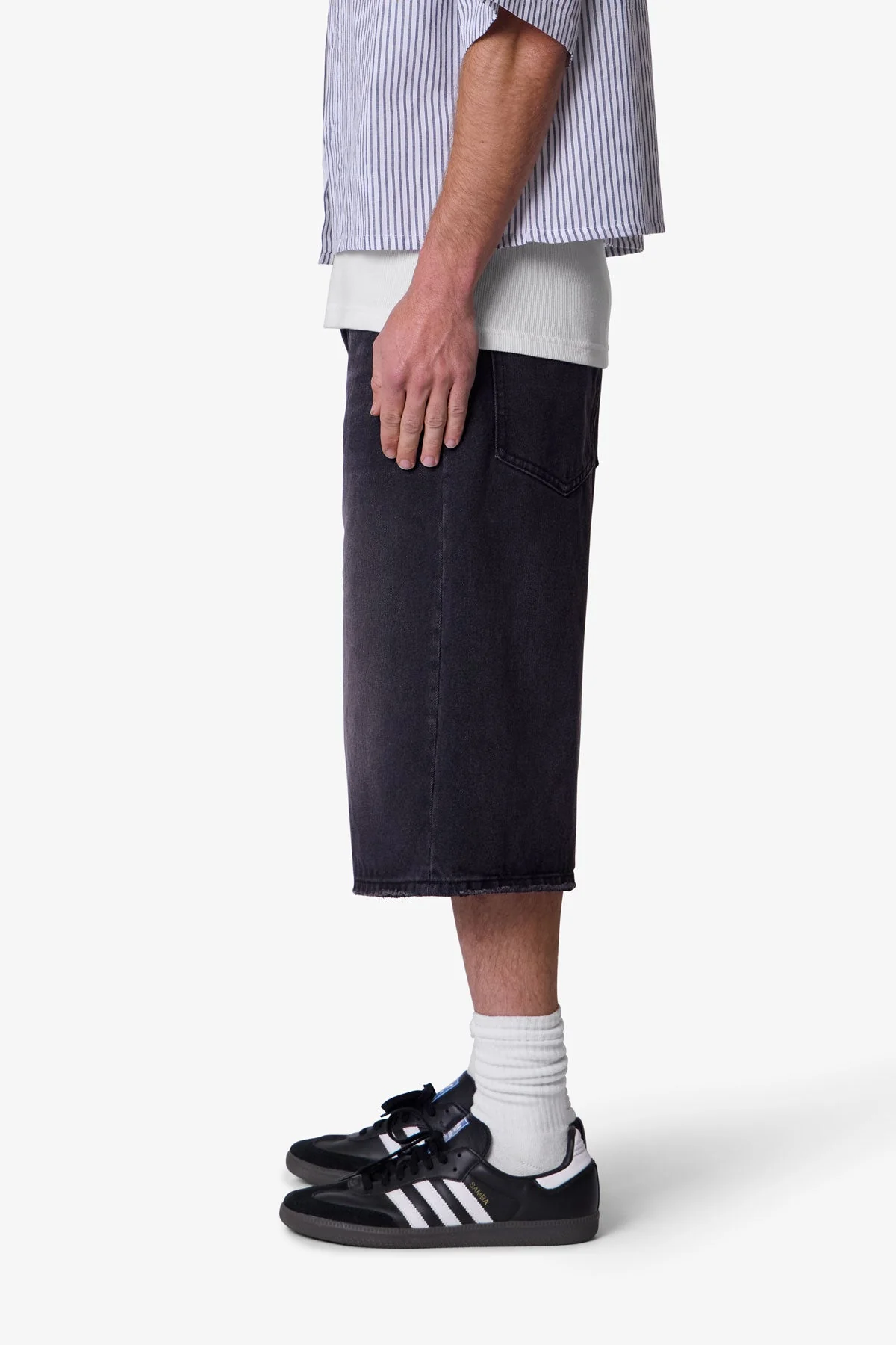 Ultra Baggy Denim Shorts - Black - Image 4