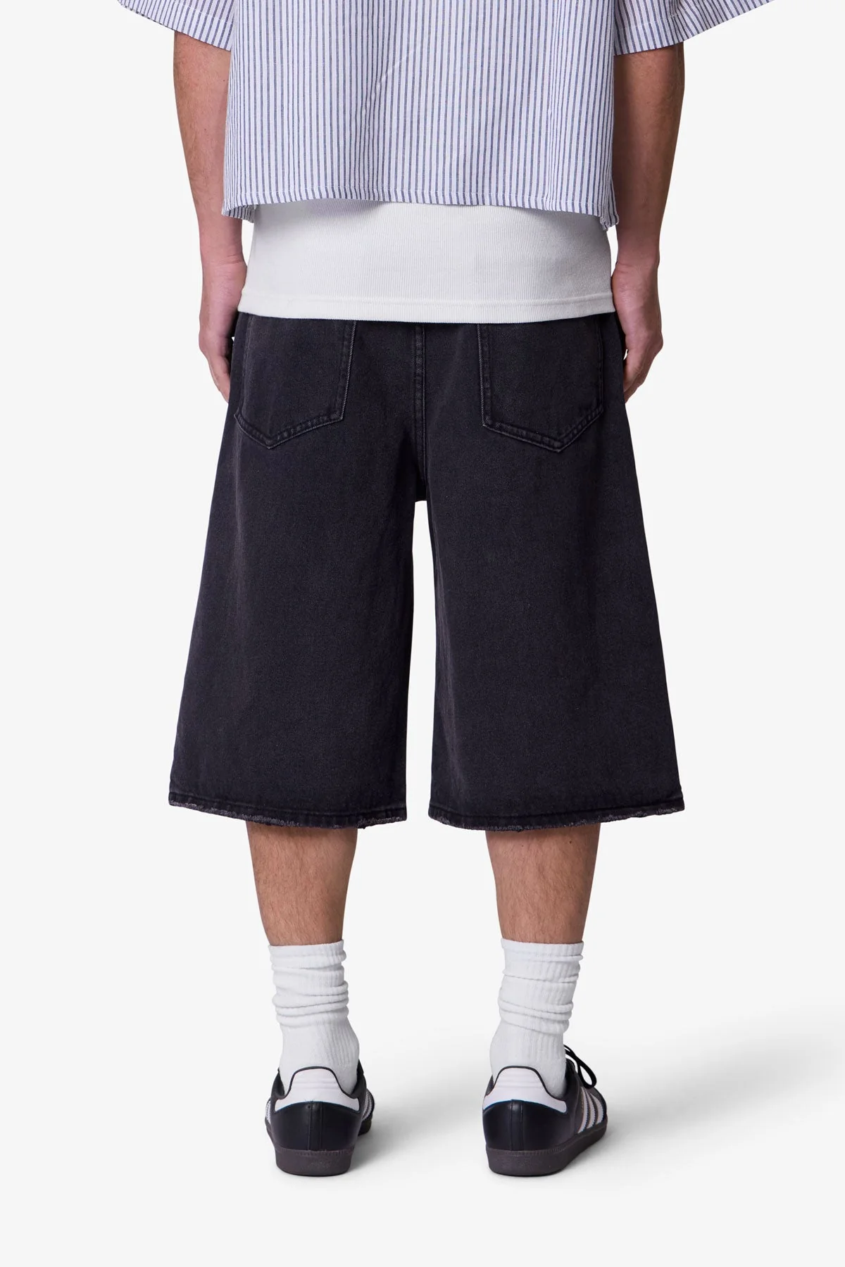 Ultra Baggy Denim Shorts - Black - Image 5