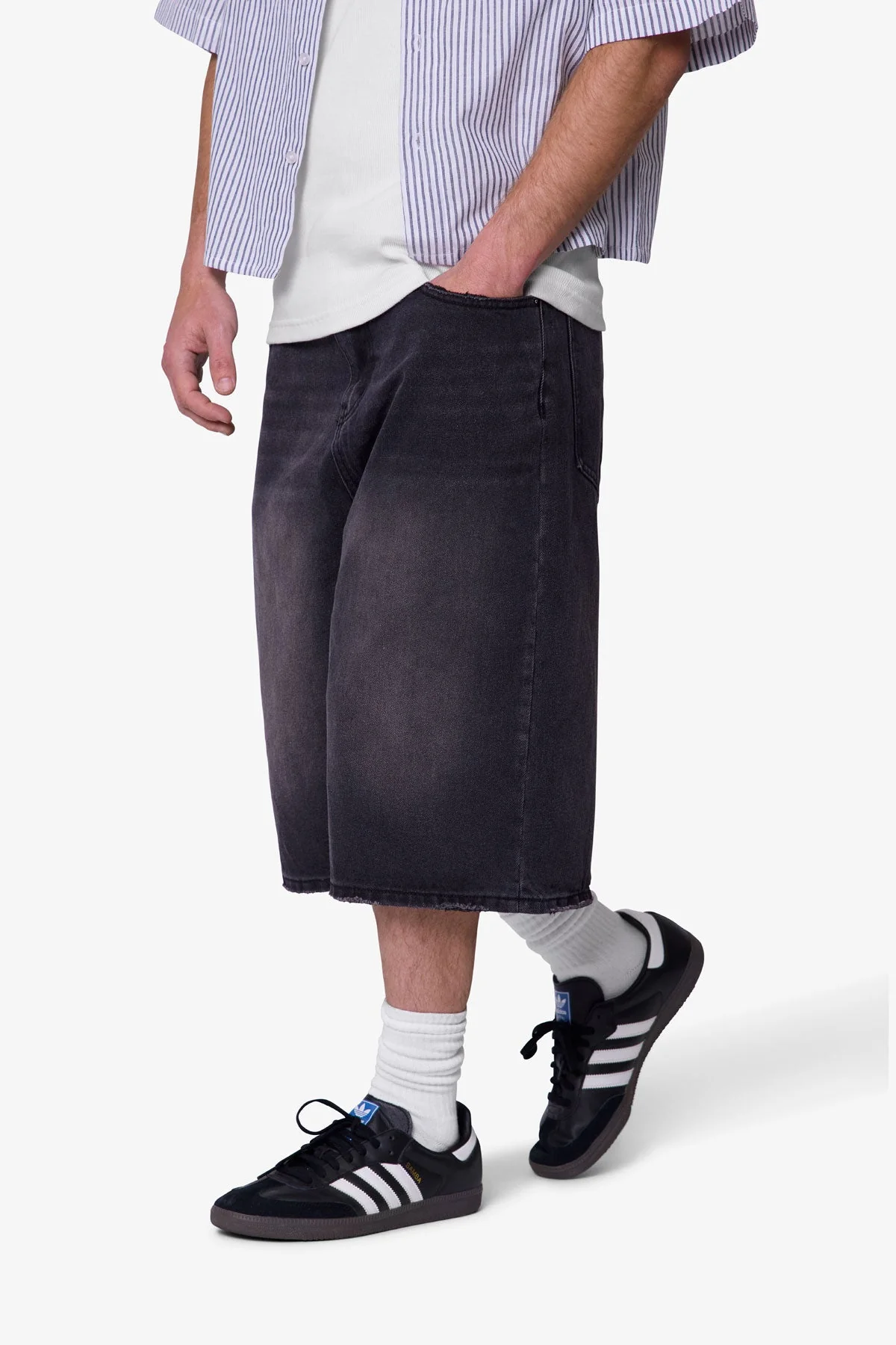 Ultra Baggy Denim Shorts - Black - Image 6
