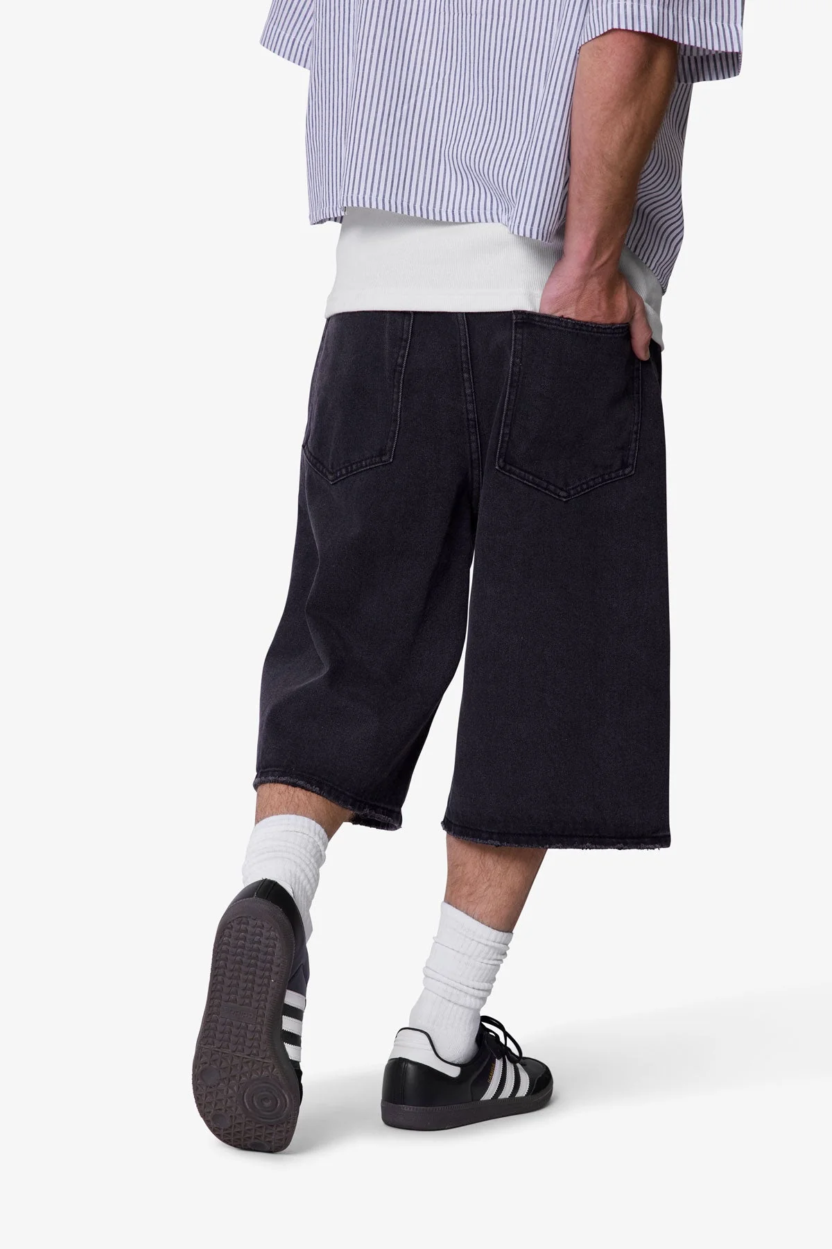 Ultra Baggy Denim Shorts - Black - Image 7