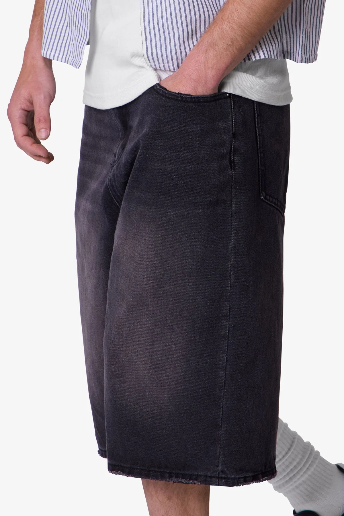 Ultra Baggy Denim Shorts - Black - Image 8