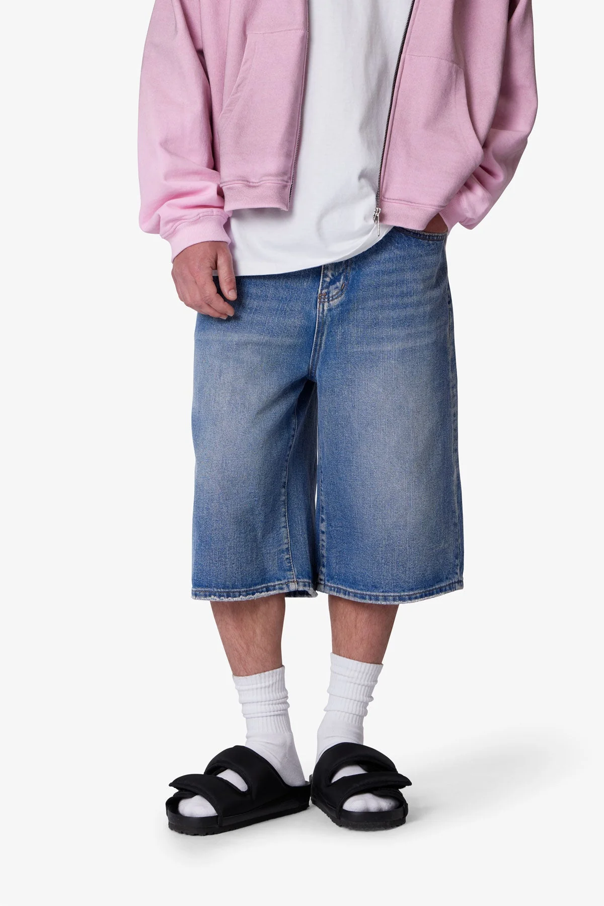 Ultra Baggy Denim Shorts - Medium Blue - Image 6