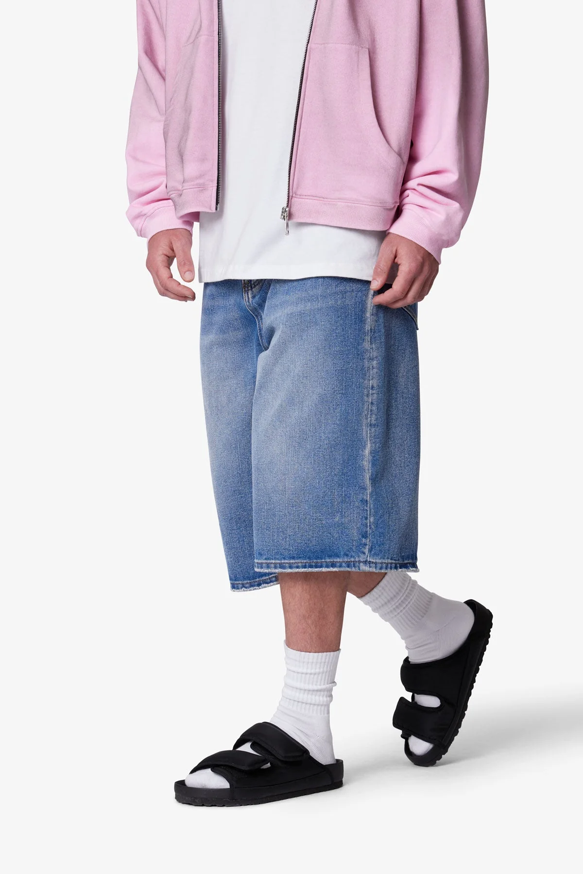 Ultra Baggy Denim Shorts - Medium Blue - Image 7