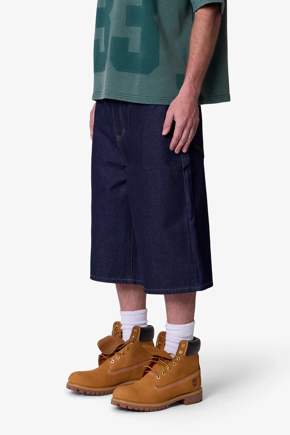Raw Ultra Baggy Denim Shorts - Rinsed Indigo - Image 3