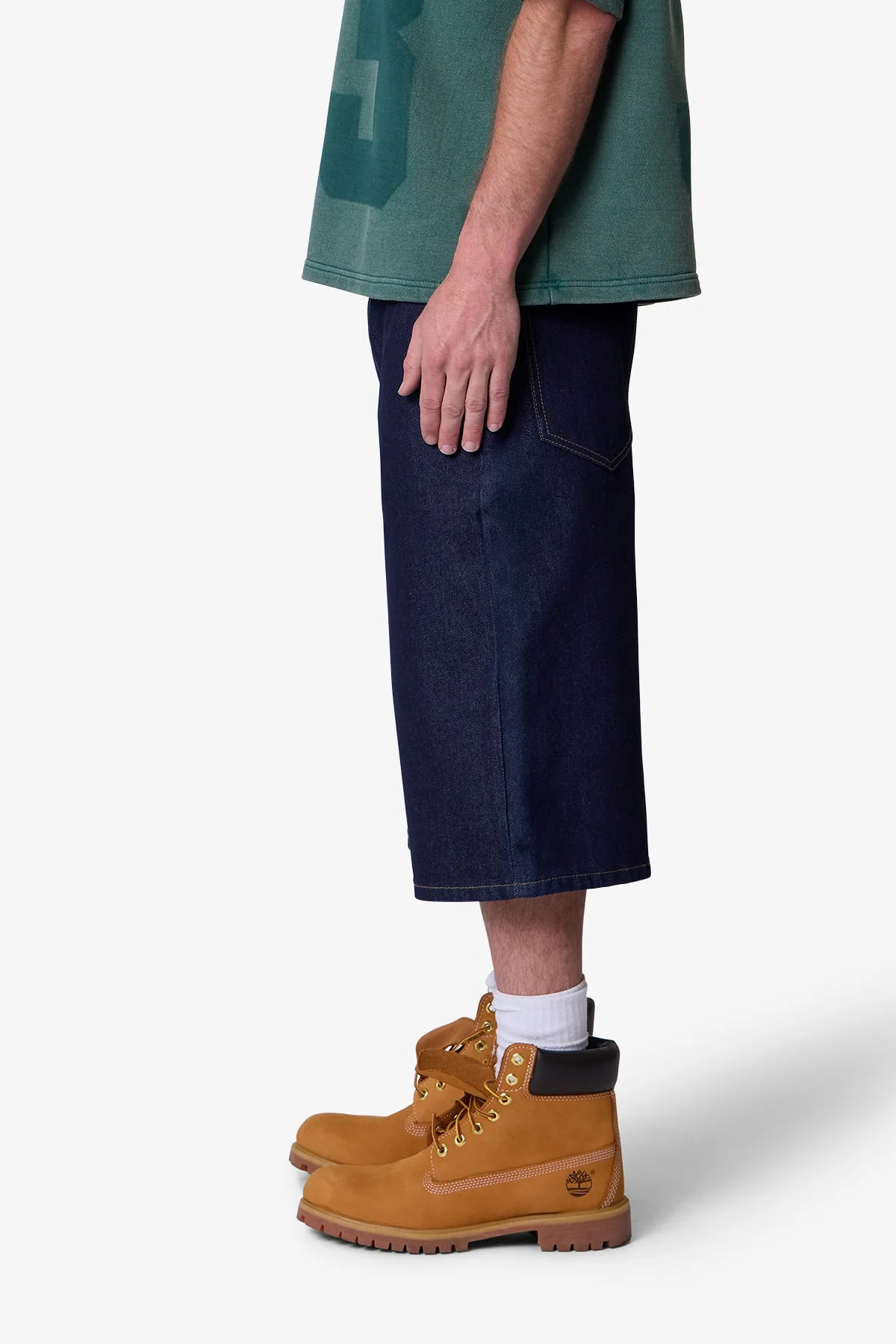 Raw Ultra Baggy Denim Shorts - Rinsed Indigo - Image 4