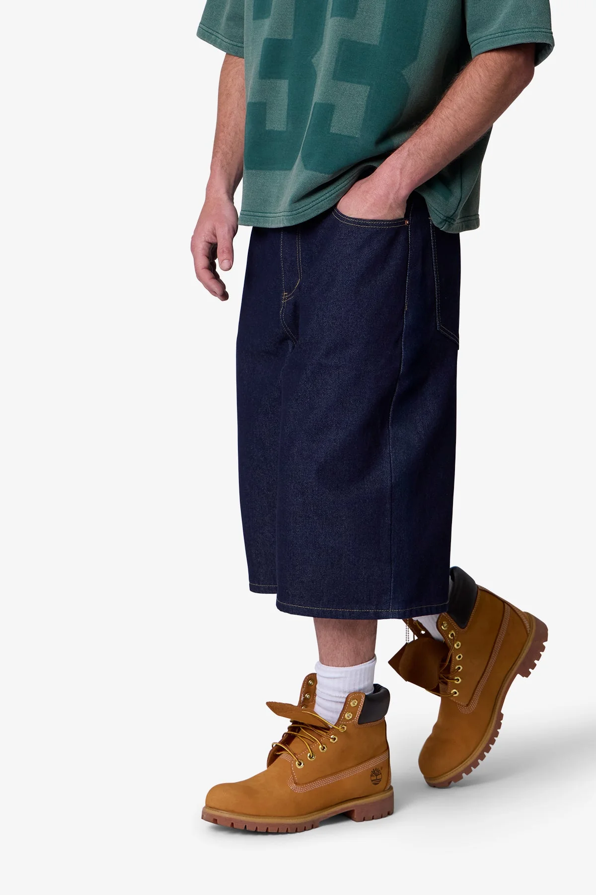 Raw Ultra Baggy Denim Shorts - Rinsed Indigo - Image 7