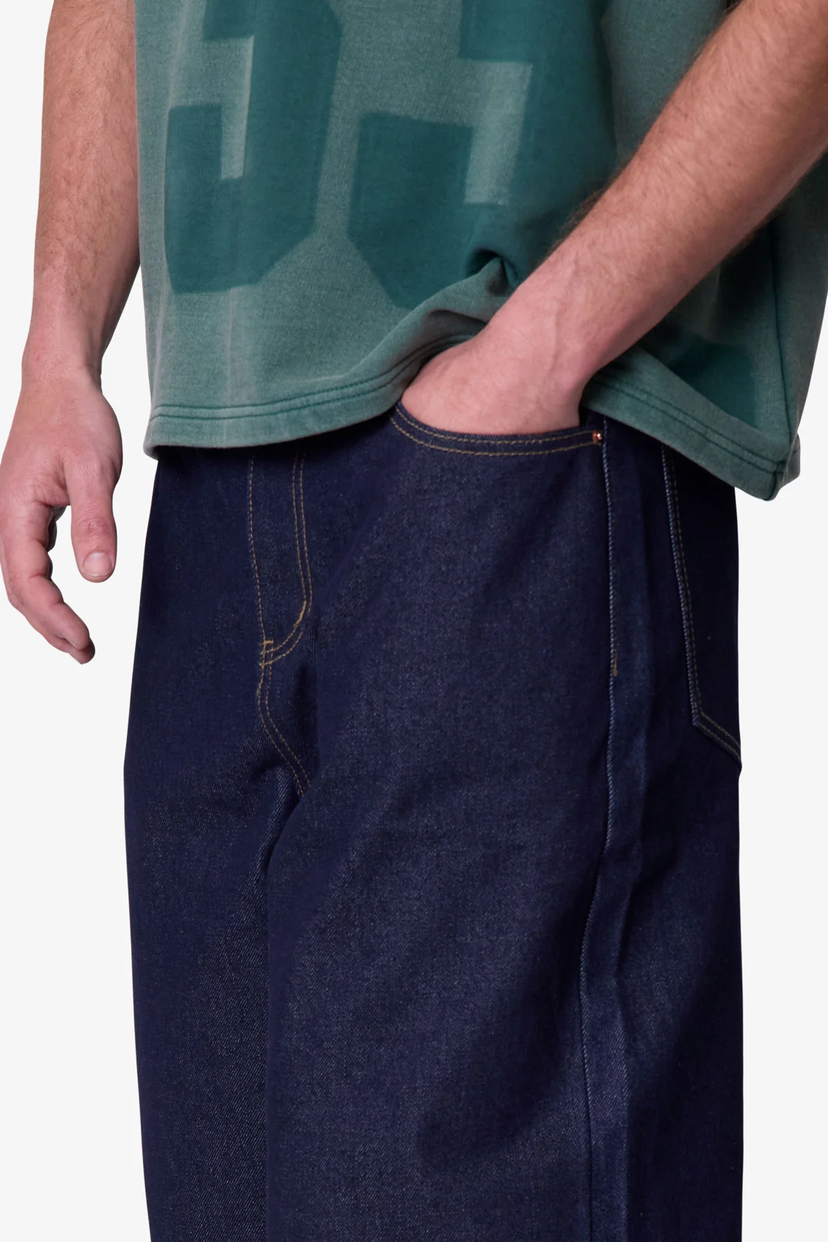 Raw Ultra Baggy Denim Shorts - Rinsed Indigo - Image 8