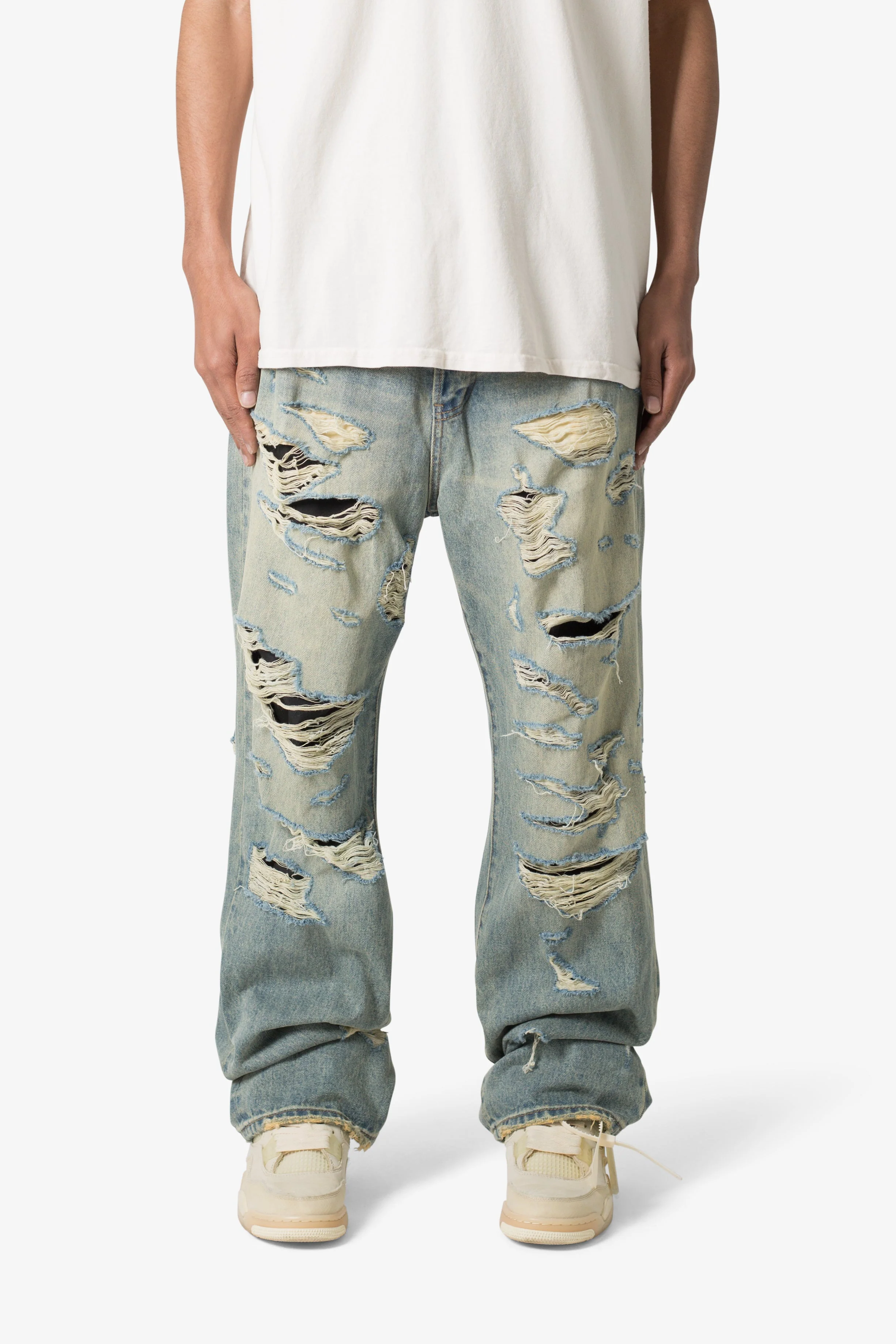 Ultra Baggy Distressed Denim - Vintage Blue - Image 3