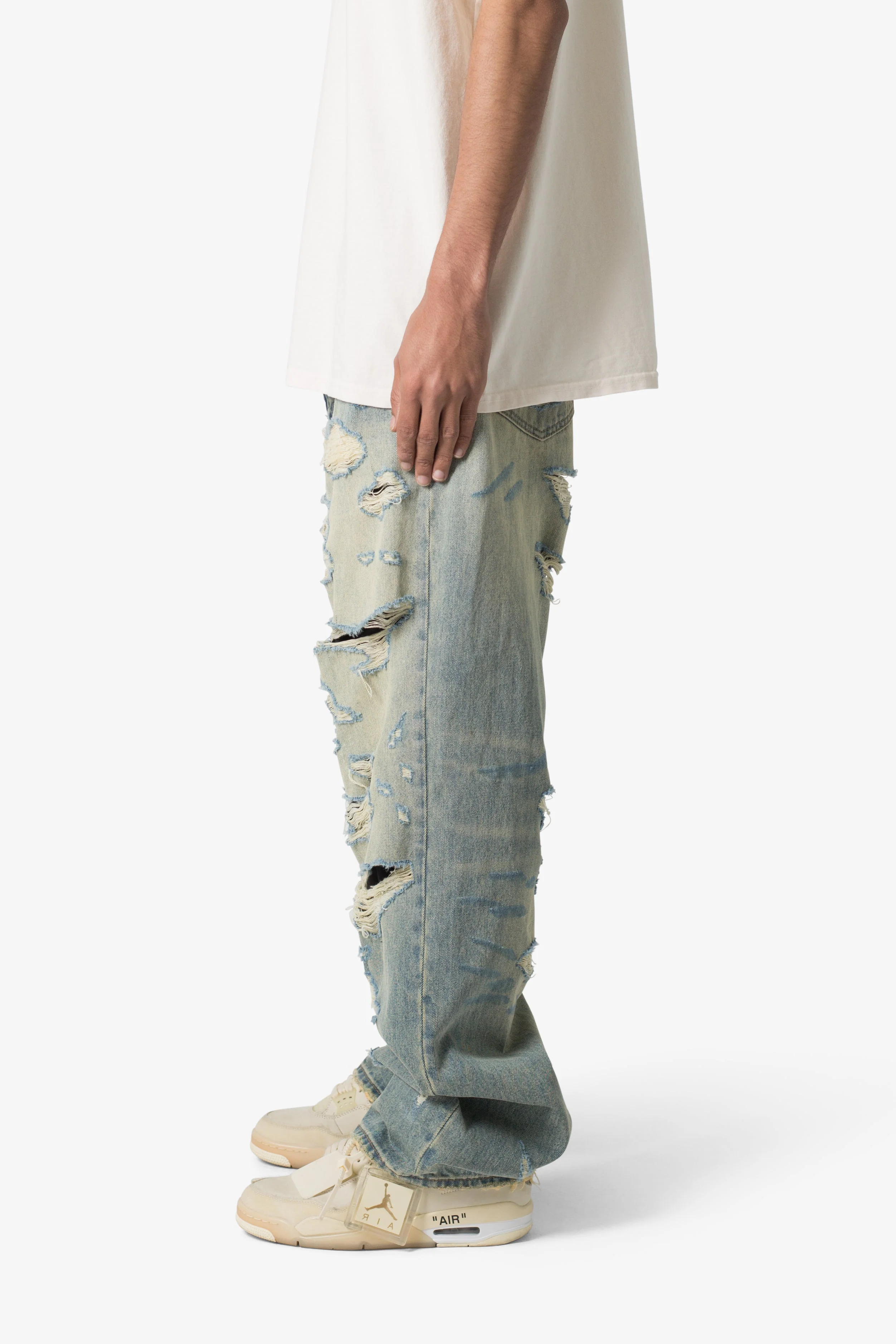 Ultra Baggy Distressed Denim - Vintage Blue - Image 5