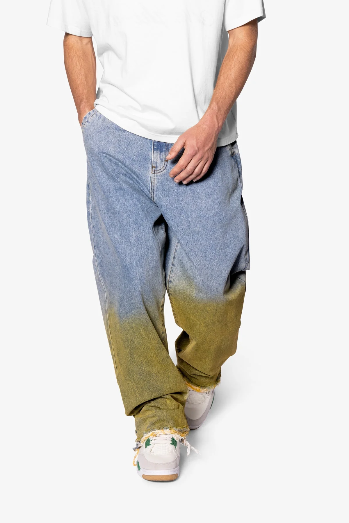 Ultra Baggy Dual Gradient Washed Denim - Blue - Image 6