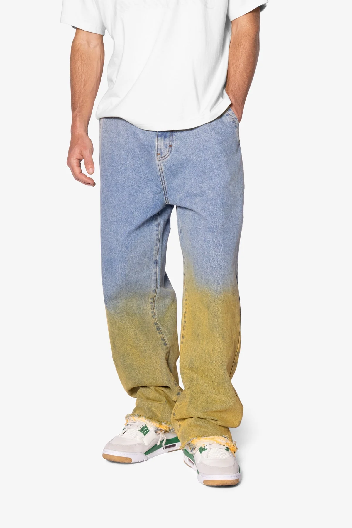 Ultra Baggy Dual Gradient Washed Denim - Blue - Image 7