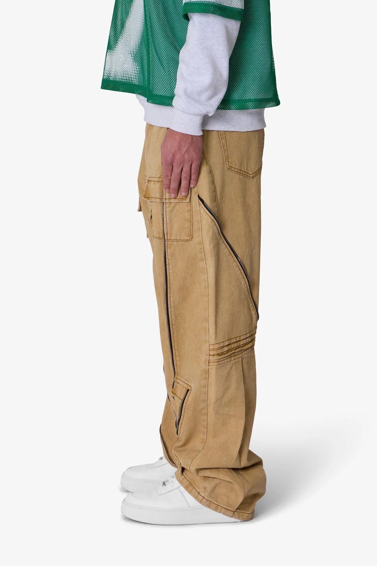 Ultra Baggy Grid Lock Denim - Brown - Image 4