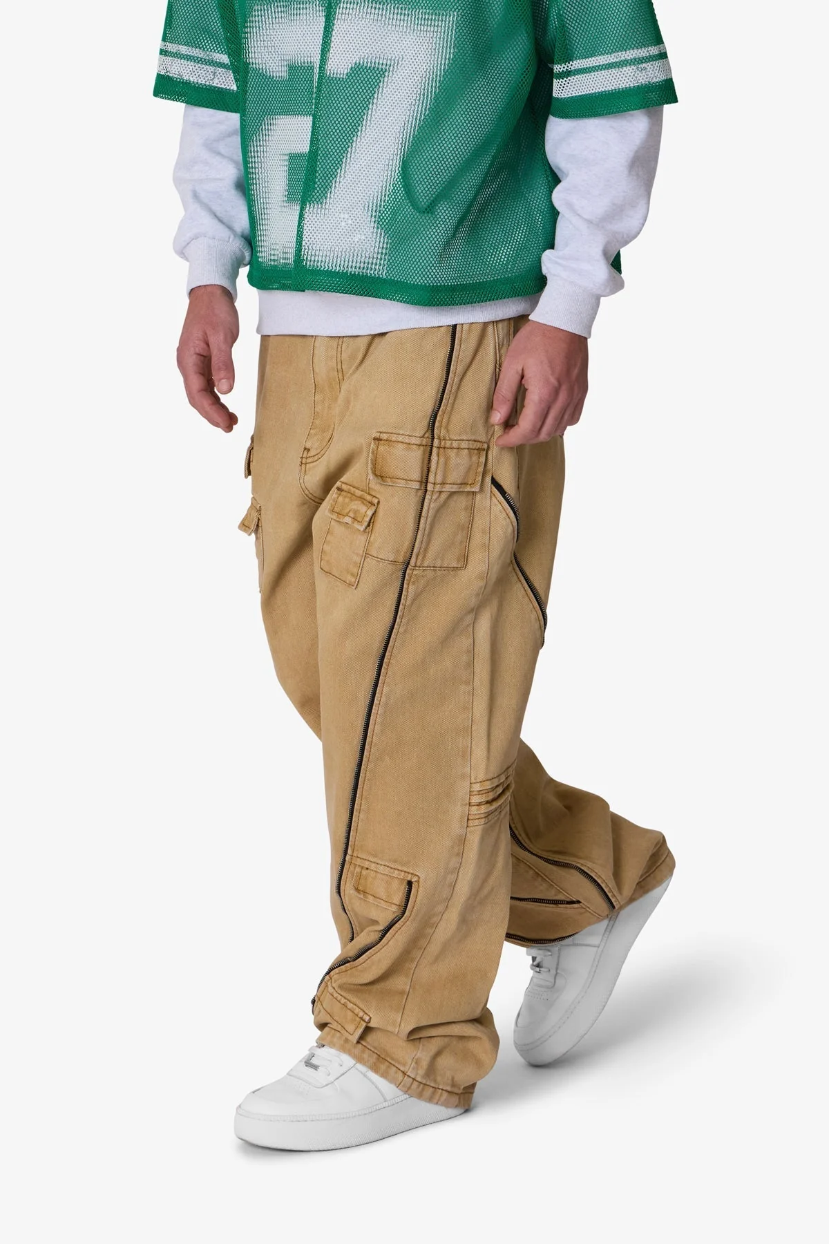 Ultra Baggy Grid Lock Denim - Brown - Image 6