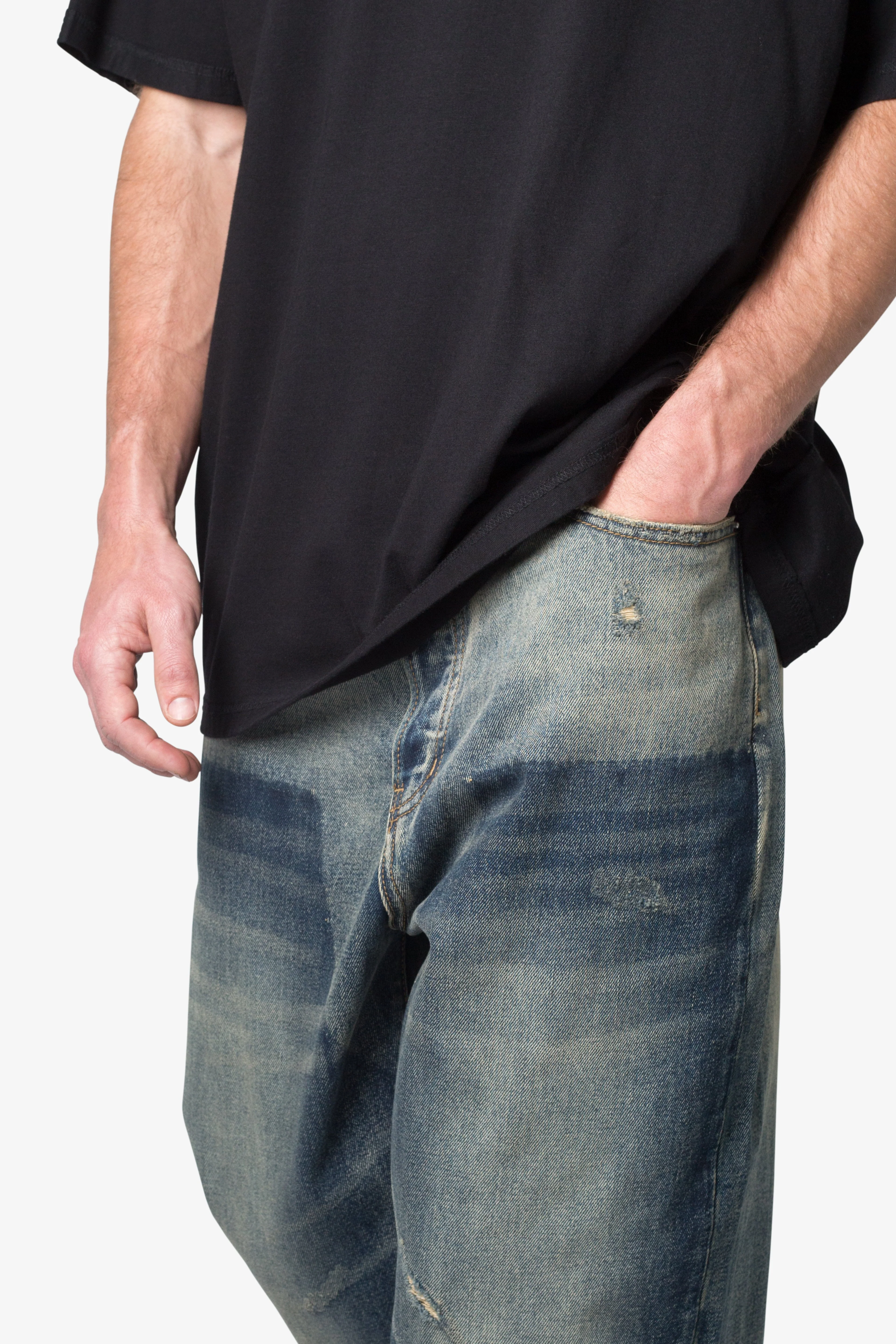 Ultra Baggy Shadow Patch Denim - Washed Light Blue - Image 8