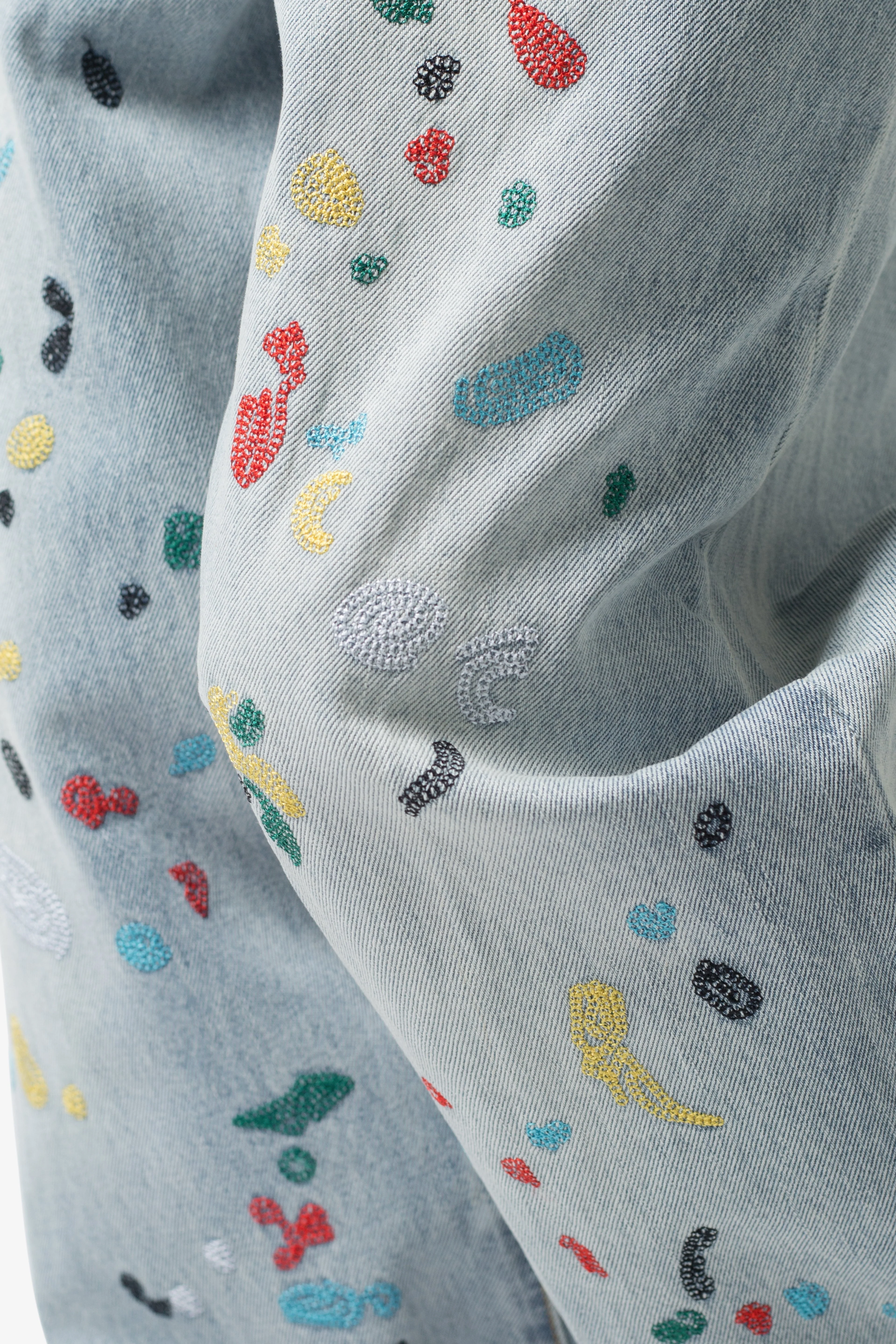 Ultra Baggy Chainstitch Denim - Light Blue - Image 3
